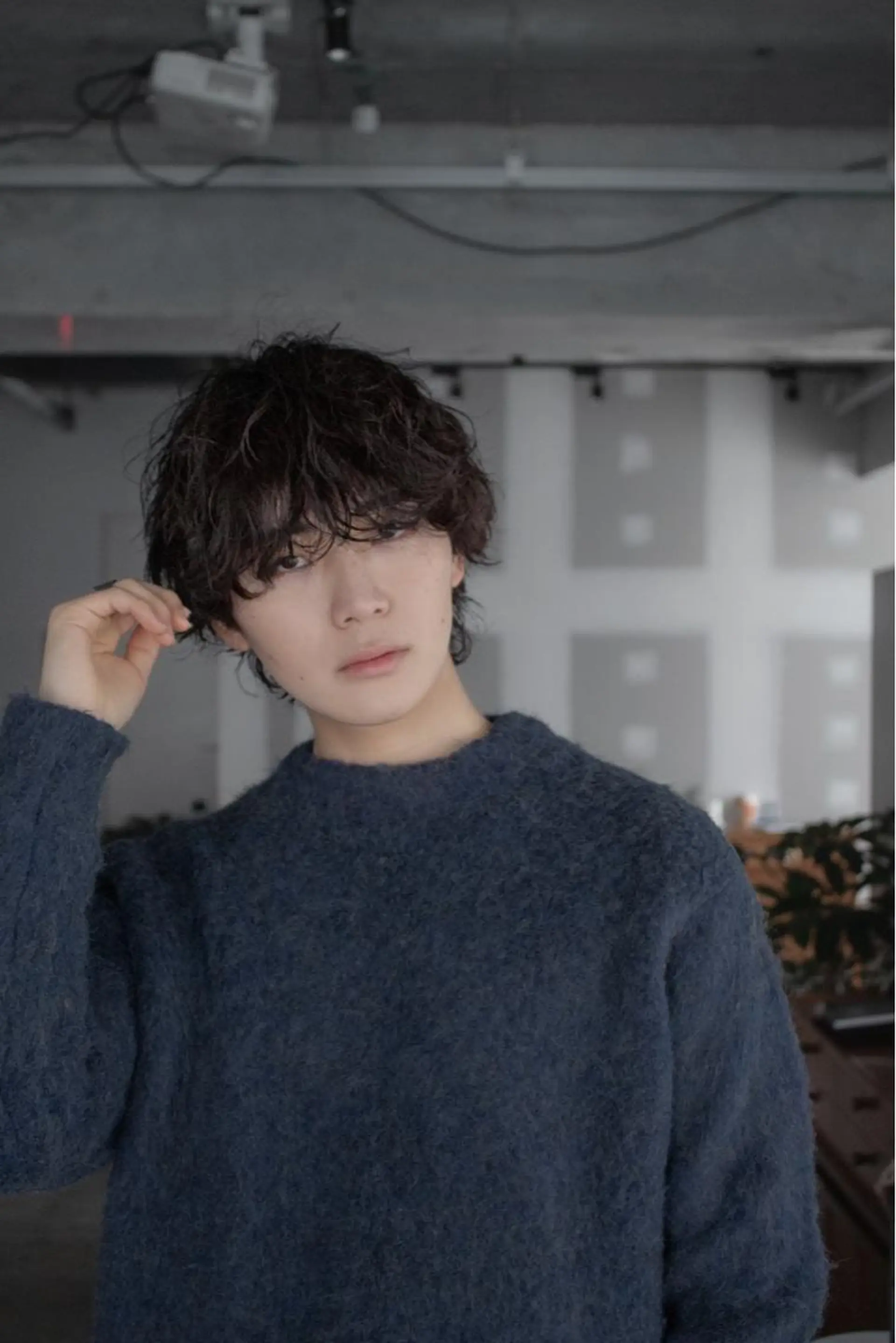 パーマ メンズ マッシュ 波巻きパーマ 高島 悠吾のヘアスタイル