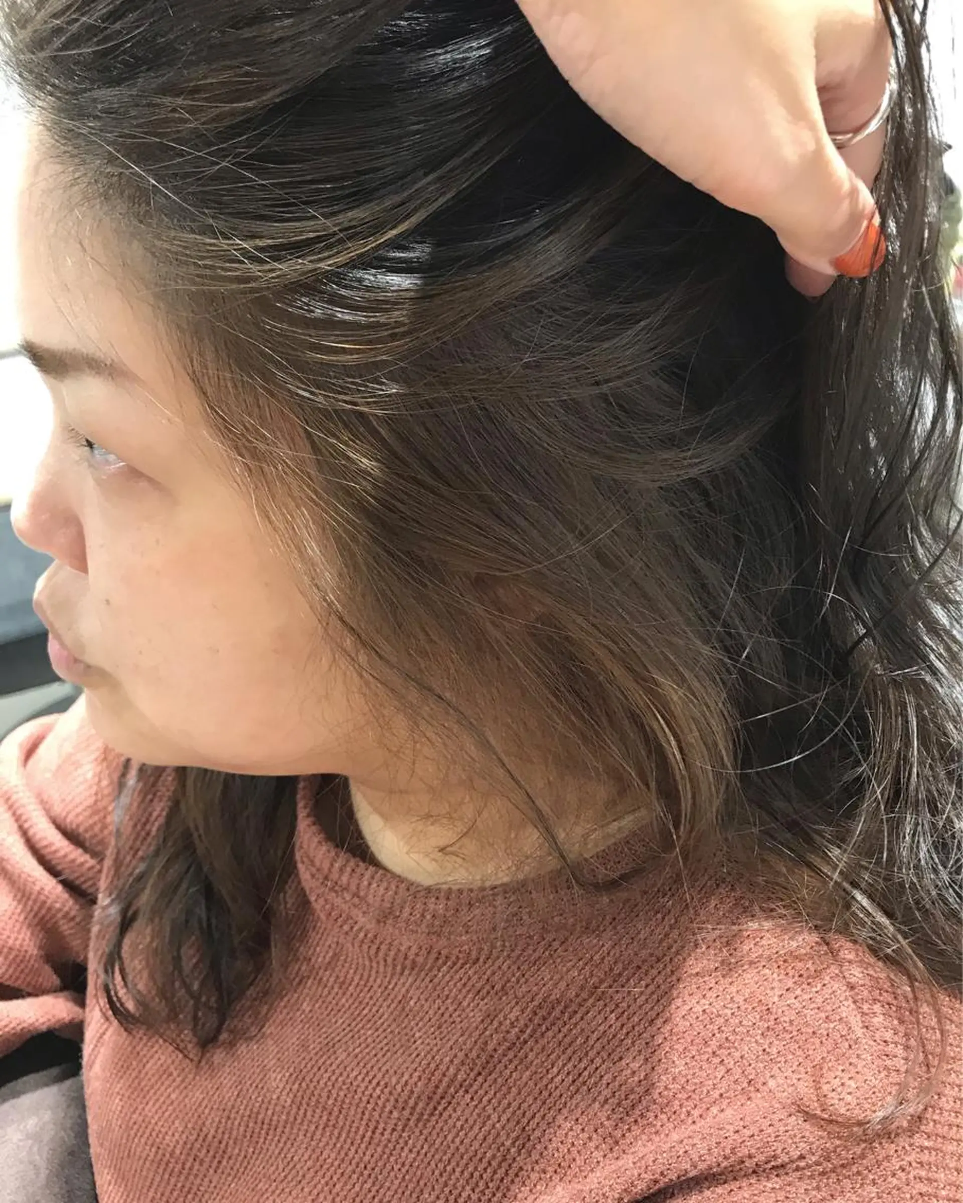 ロング カラー 暖色カラー🍊 ボブ🌿顔周りcutのヘアスタイル