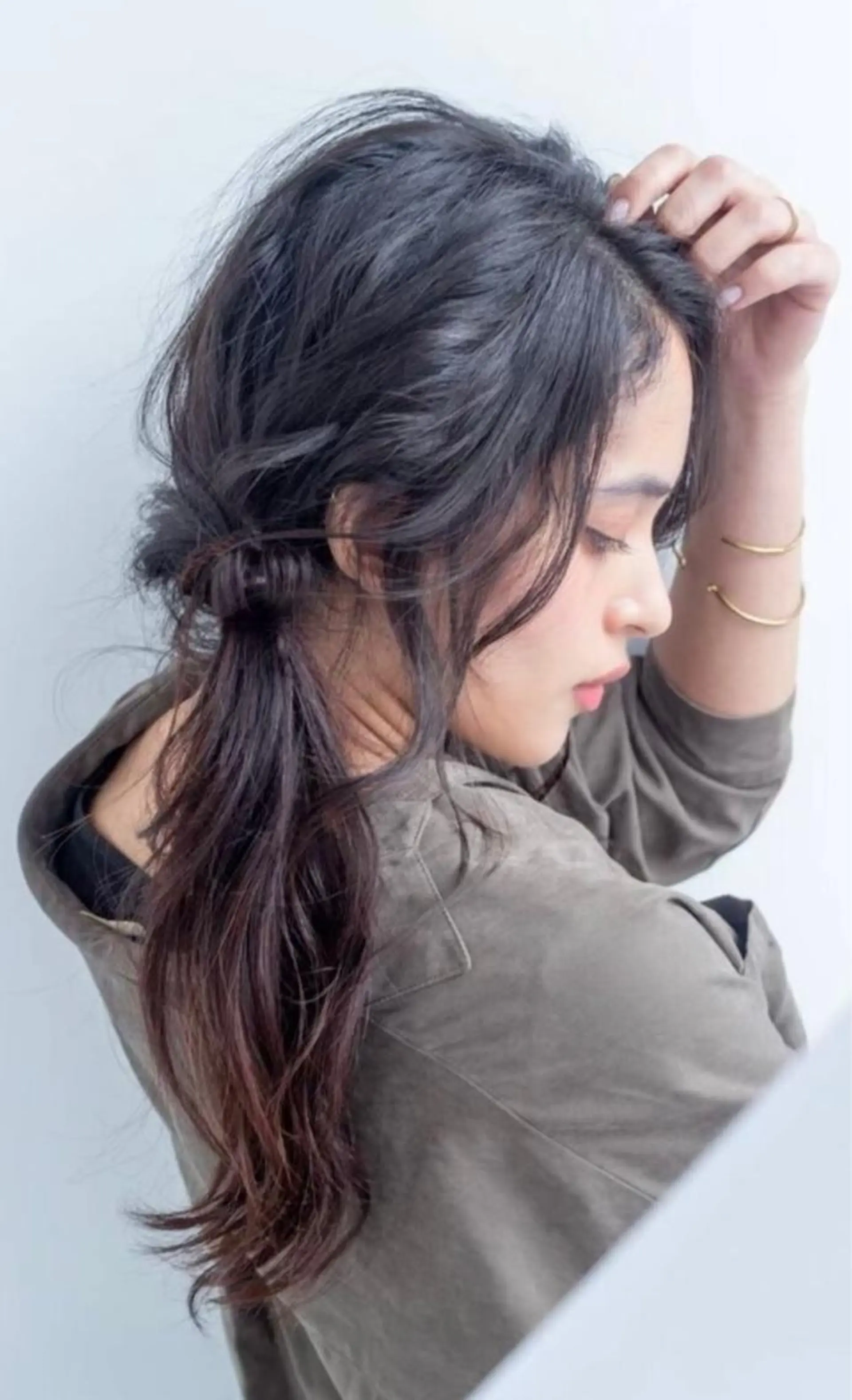 ロング カラー ヘアアレンジ リルウヘアー 天王寺のヘアスタイル