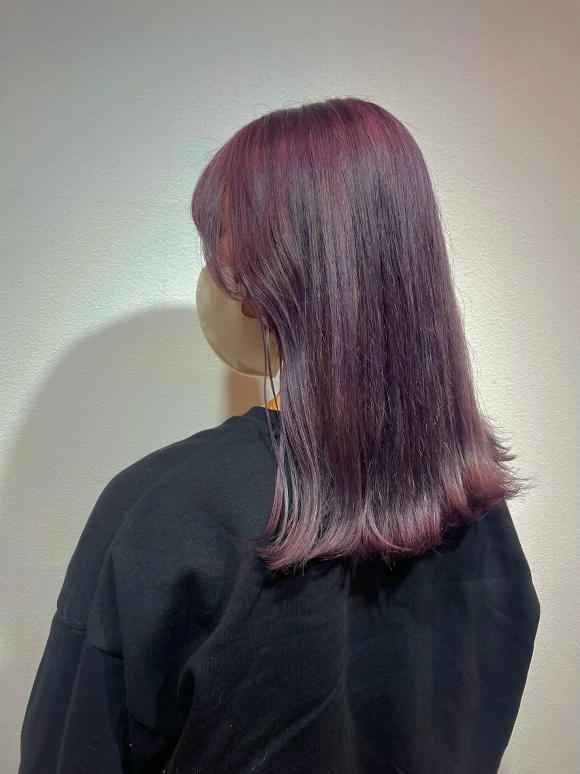 セミロング カラー カシス 透明感カラー パープルカラー 顔周りカット 韓国風ヘア 韓国/顔周りカット /キム チョウヒのヘアスタイル