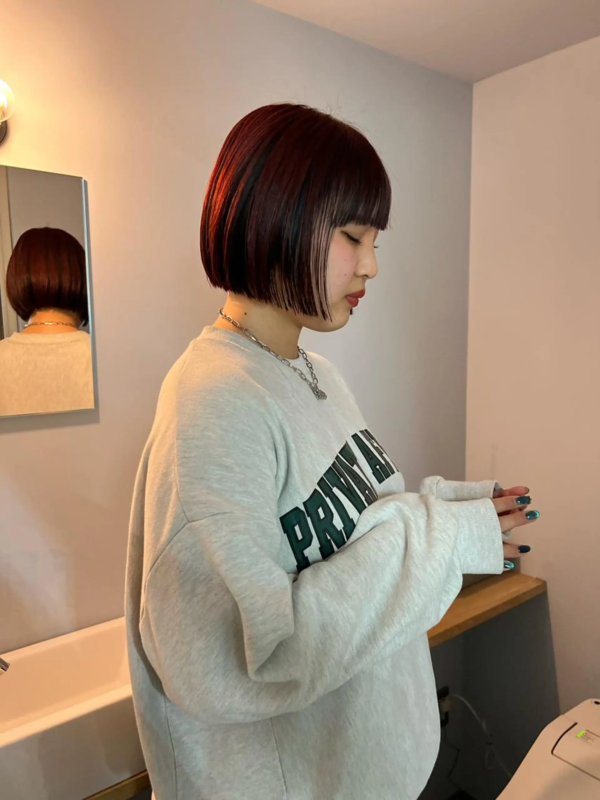 ミディアム カラー 舟橋耀/ブリーチカラ ー/レイヤーカットのヘアスタイル