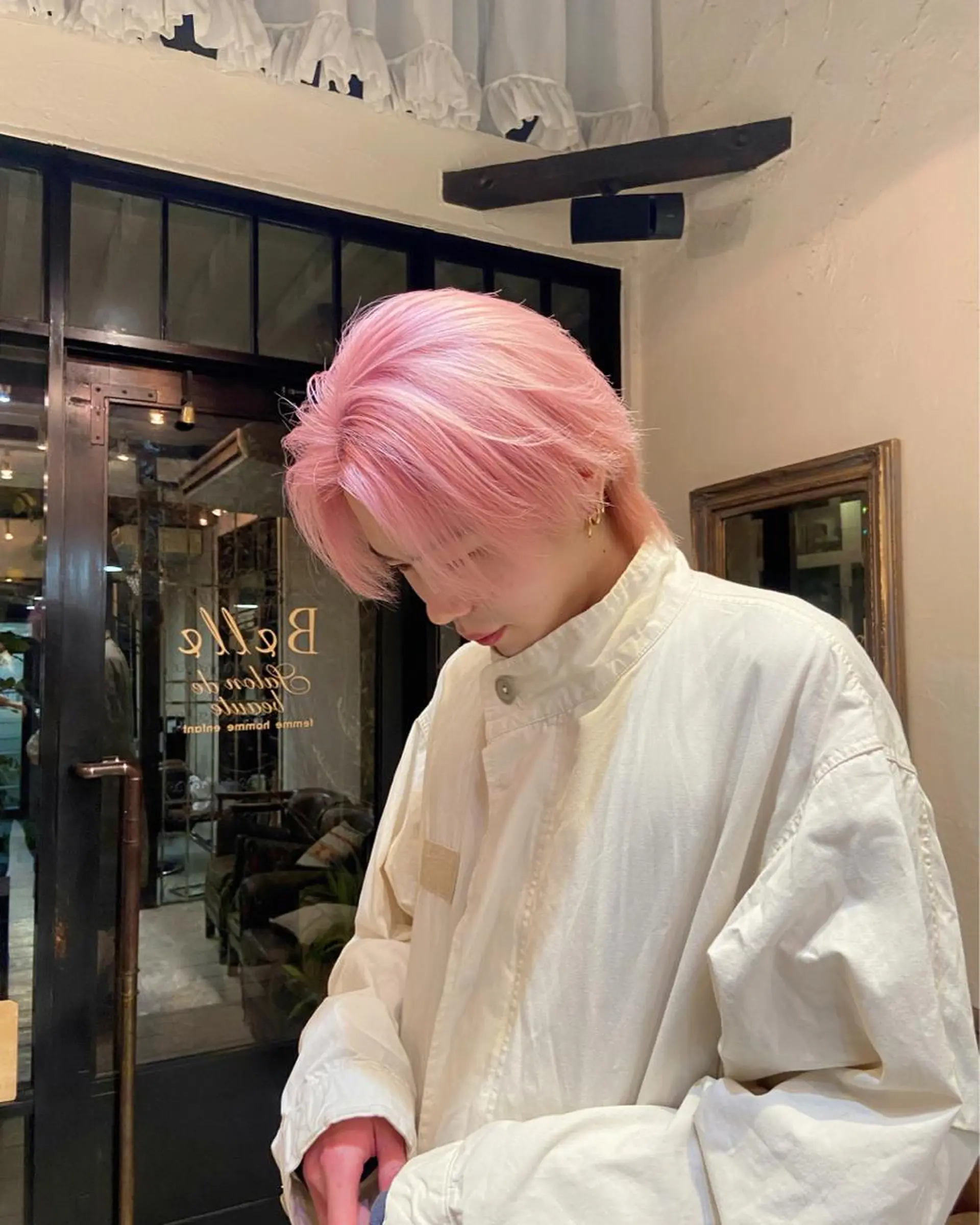 ロング カラー メンズ メンズブリーチ メンズハイトーン ブリーチ ケアブリーチ ハイトーンカラー カット ヘアカラー トリートメント 抜きっぱなしブロンド /ハイトーン/カナタのヘアスタイル