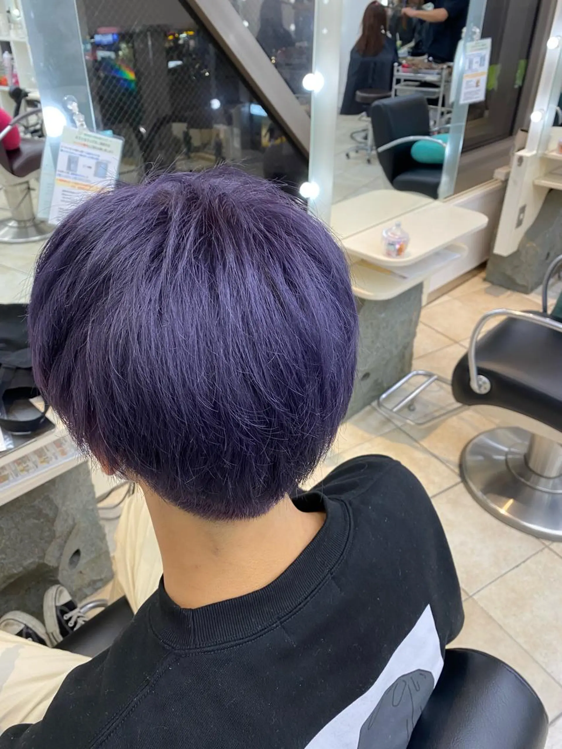 ショート カラー メンズ パープルカラー シルバー 韓国レイヤー×モテ髪 /MITSUKI🤍のヘアスタイル