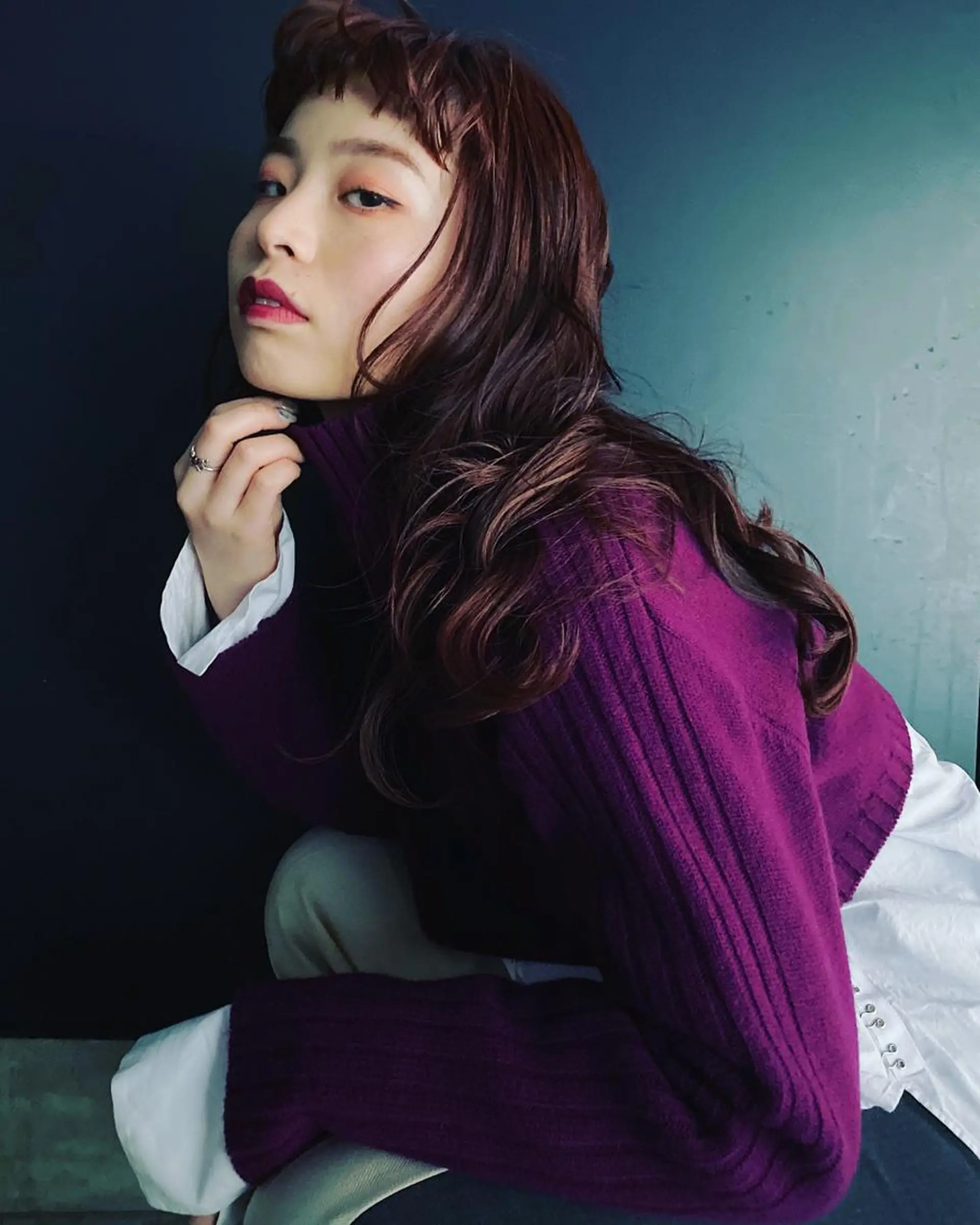 セミロング カラー ヘアアレンジ 髪質改善/艶髪 やまなかのヘアスタイル