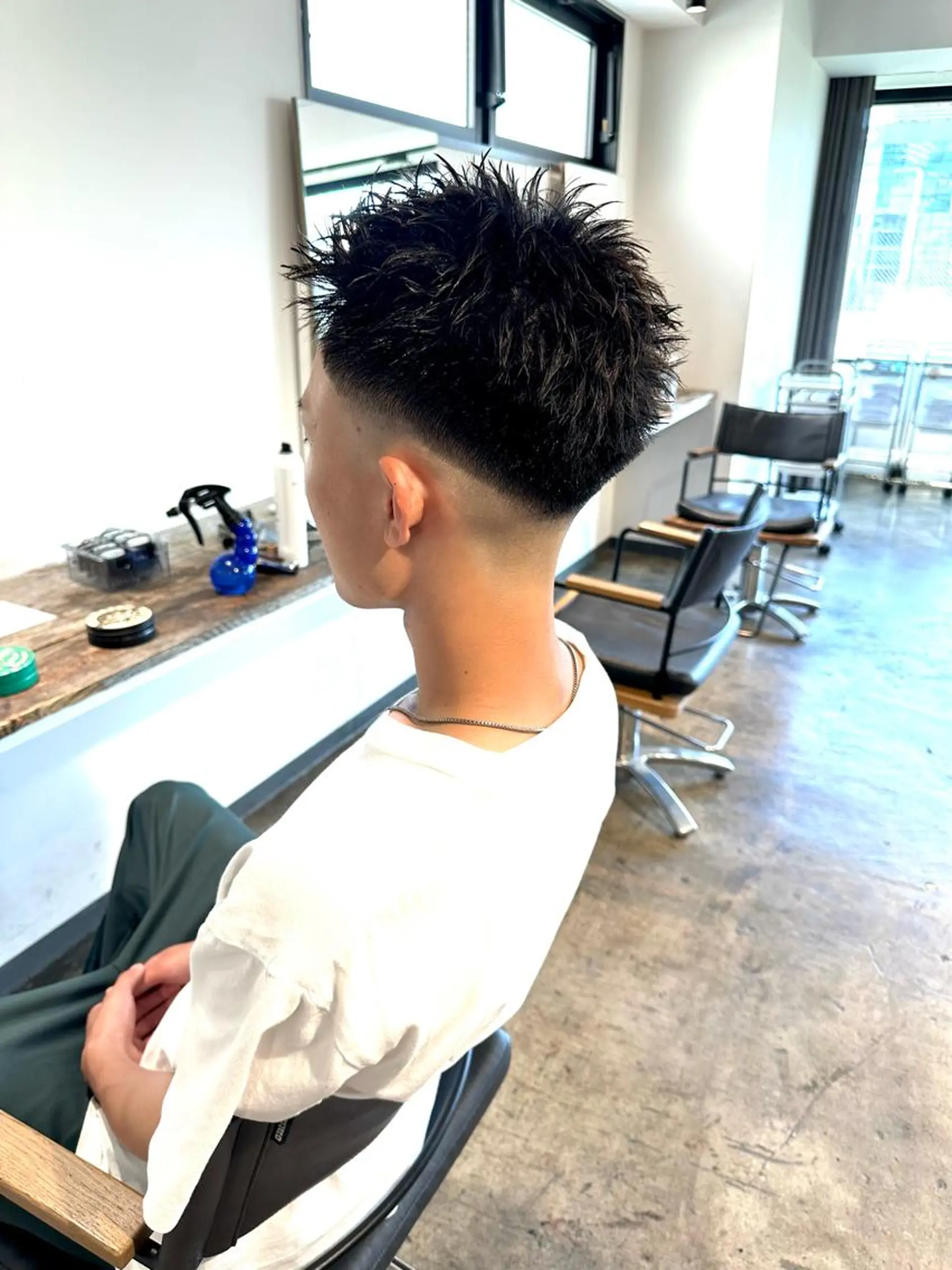 メンズ フェードカット メンズパーマ スキンフェード スパイキーショート メンズツイストパーマ カット 骨格補正施術/メンズ 専門美容師/YUYAのヘアスタイル