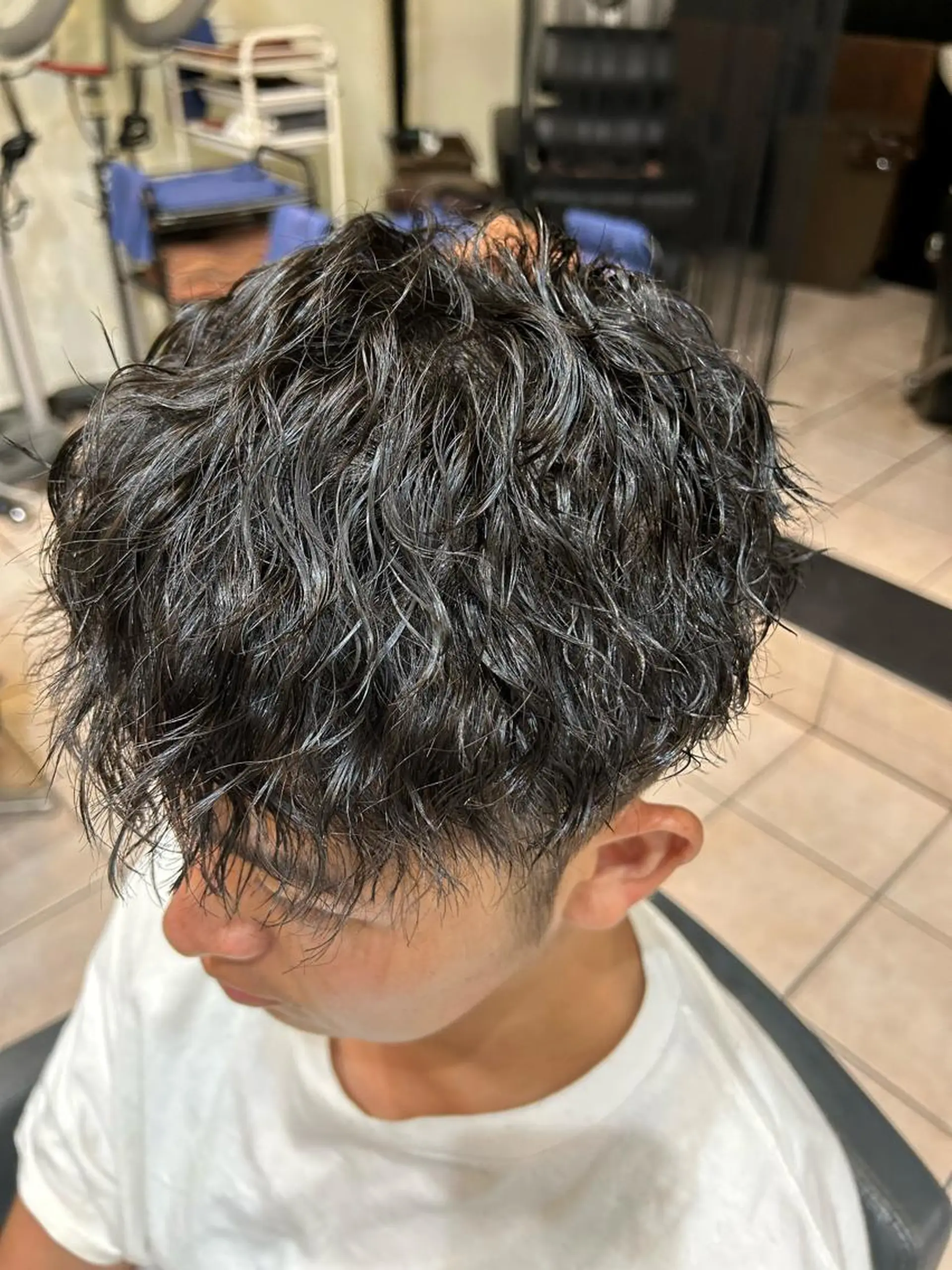 ショート パーマ メンズ 大阪/梅田/シャドウ パーマ/ノボリユウタのヘアスタイル