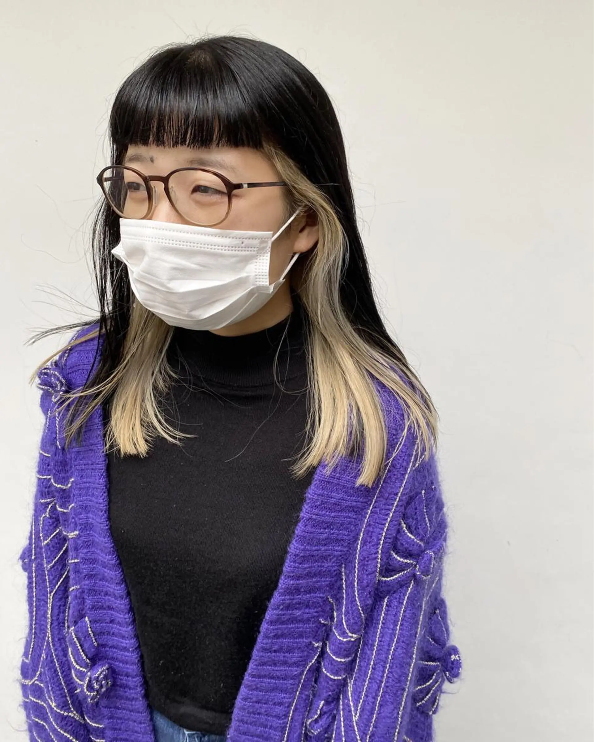 セミロング カラー ベージュカラー ブリーチ ホワイトベージュ ワイドバング tonari 梅田、中崎町のヘアスタイル