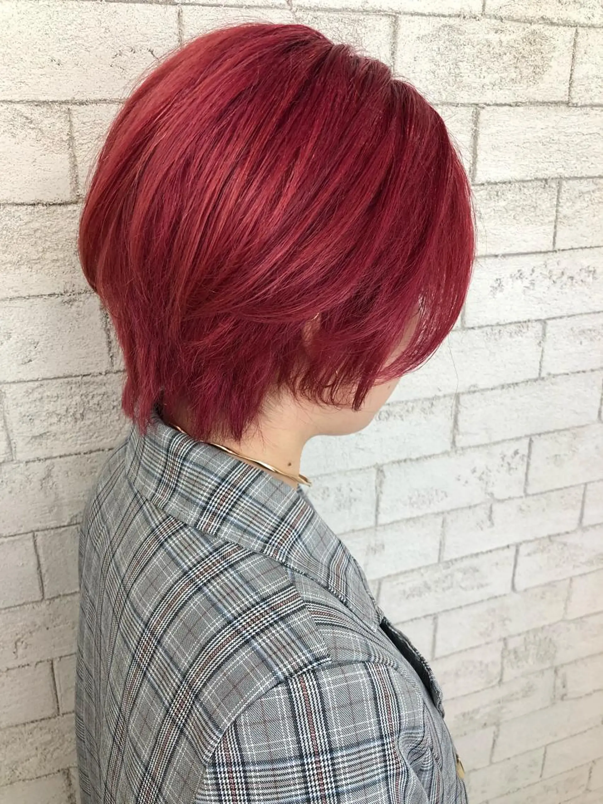 ショート カラー ピンクカラー レッドカラー トップスタイリスト 小澤純一のヘアスタイル