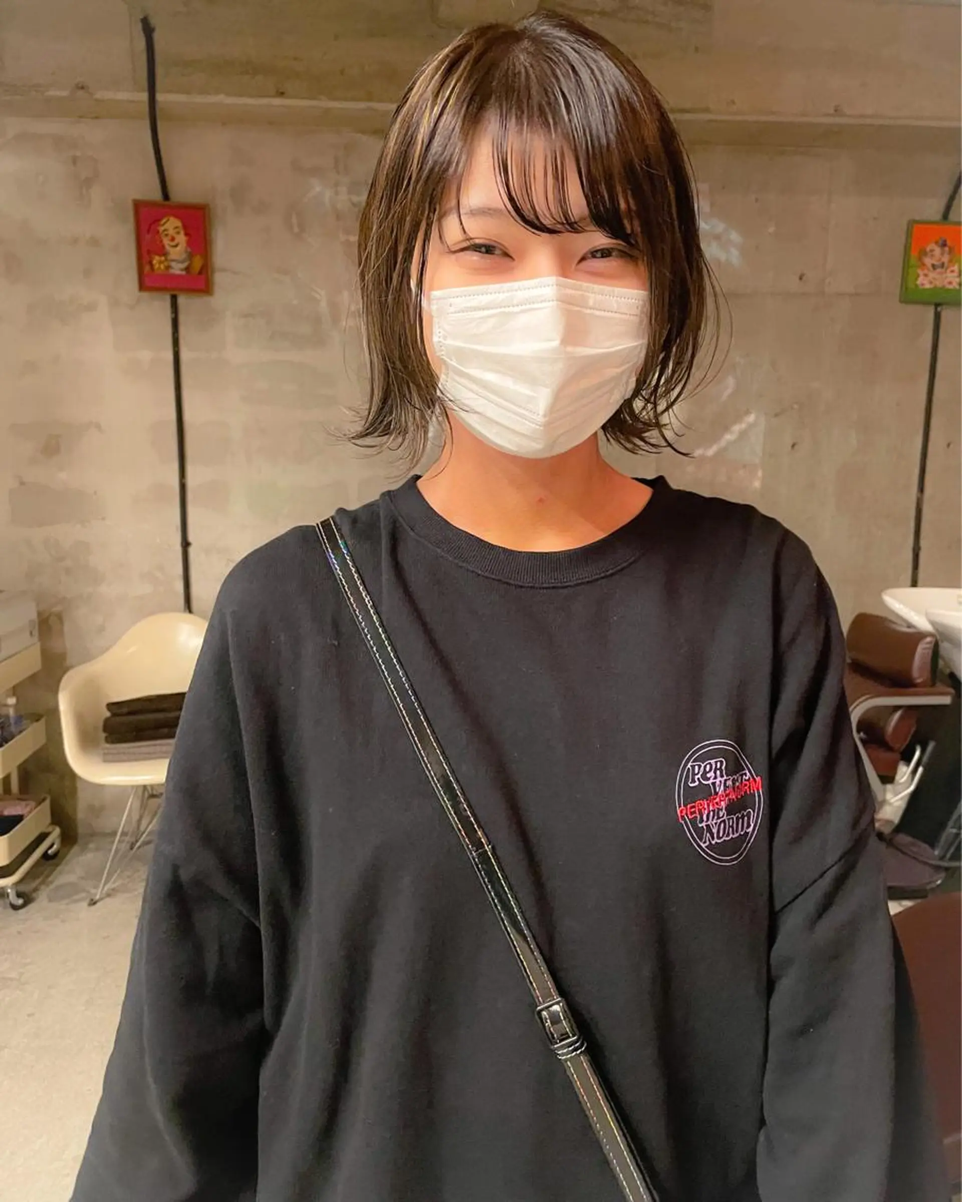 ショート カラー パーマ/レイヤー 岩山丈一郎のヘアスタイル