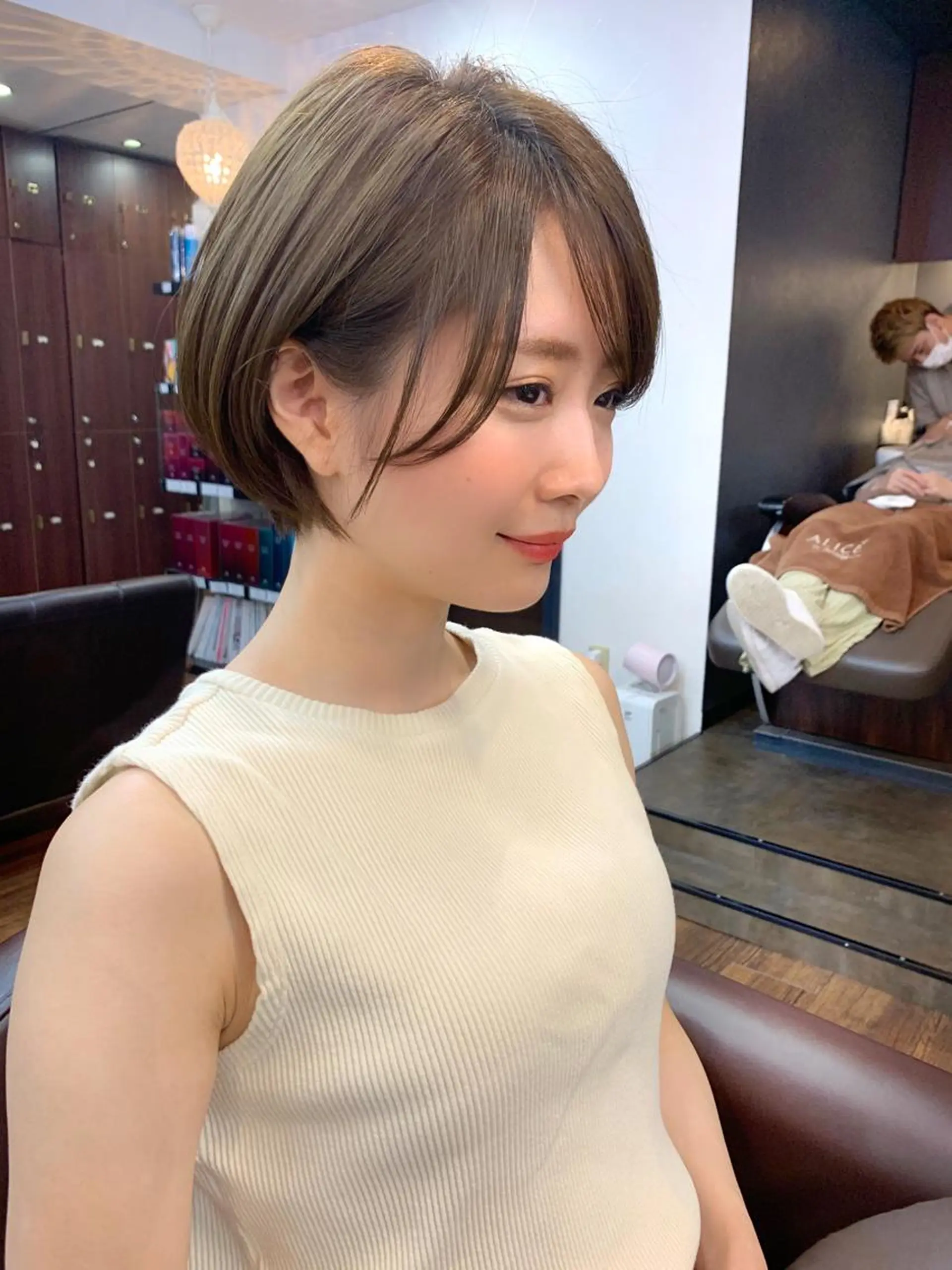 ショート カラー 縮毛矯正/ショート/ レイヤー/畑中正敏のヘアスタイル