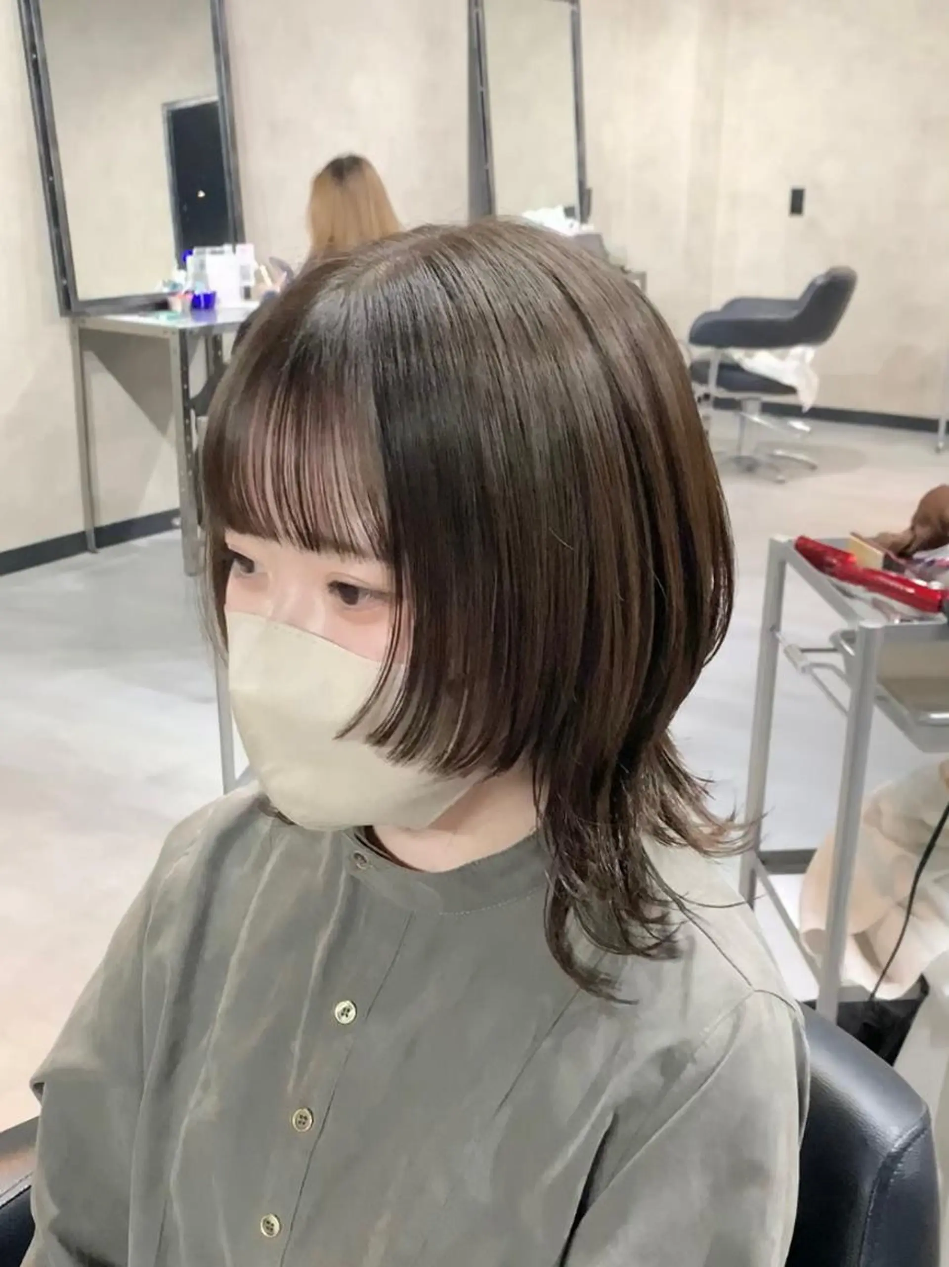 ミディアム ウルフカット カット B E C H I C O〔べち子〕のヘアスタイル