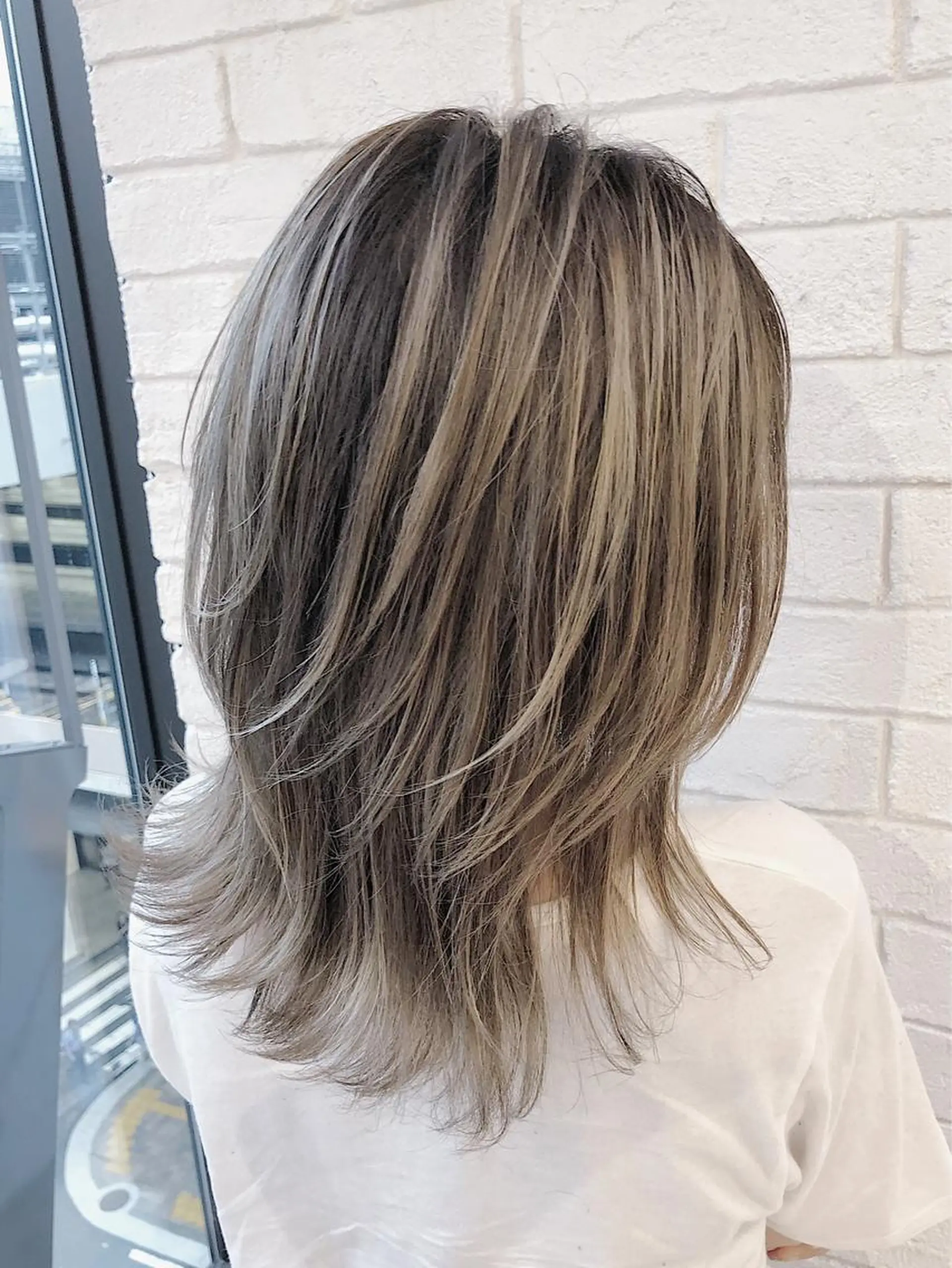 ミディアム カラー ハイライトカラー ハイライト ウルフカット ノンダメージ髪質改善 カラー💎/KURAのヘアスタイル