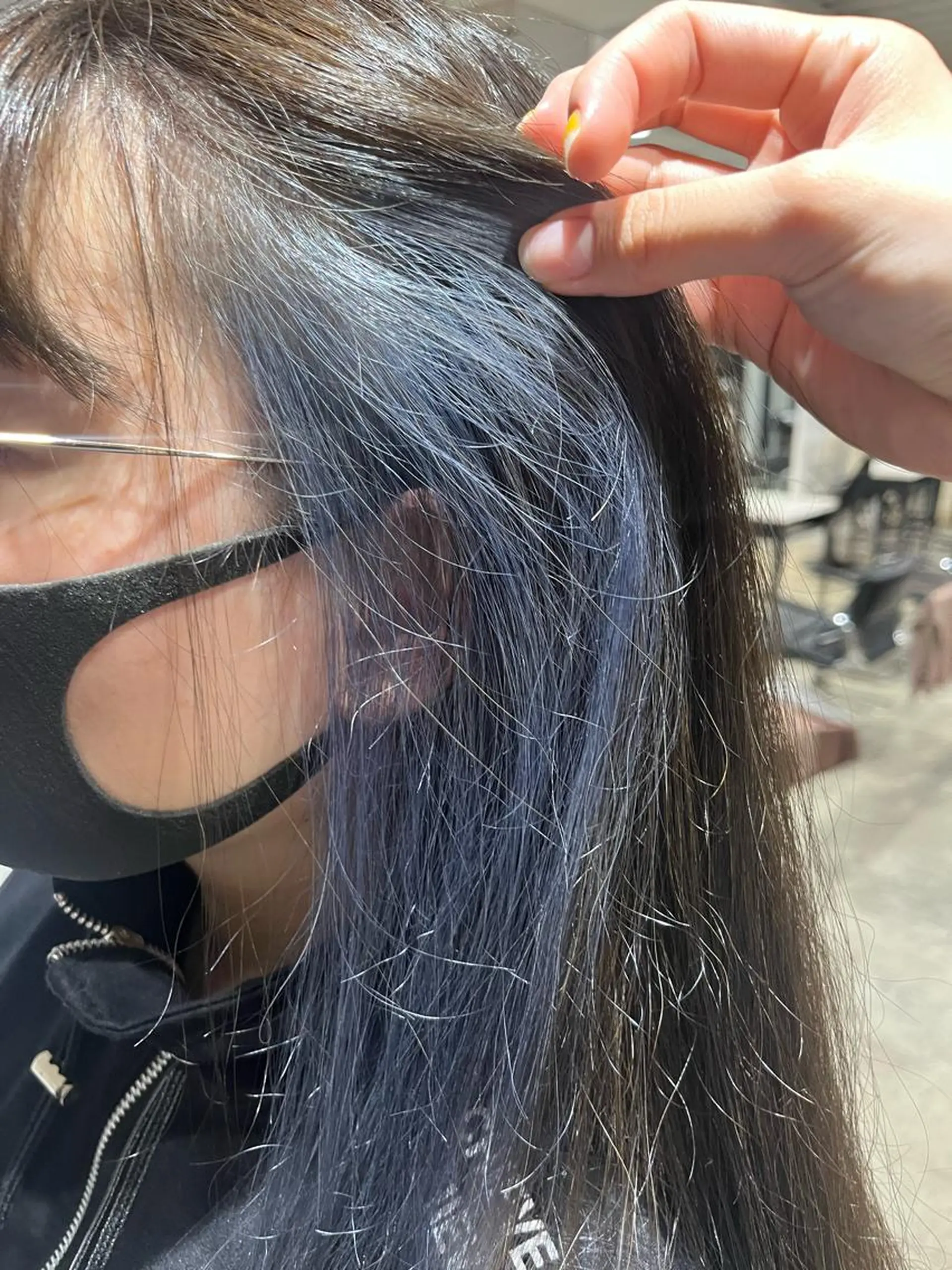 ロング カラー ブルーカラー シルバー littlenene /たちばなのヘアスタイル