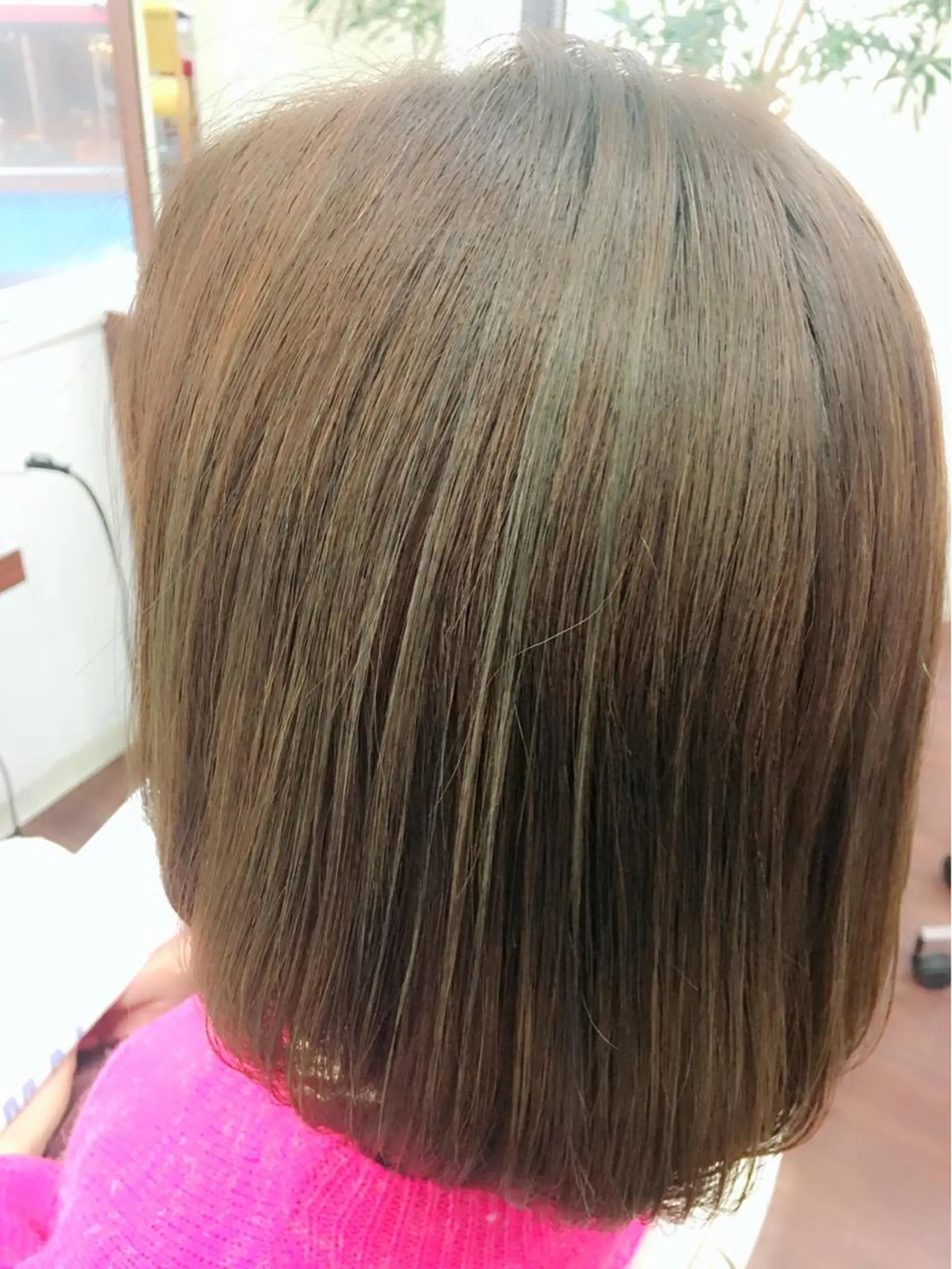 ミディアム カラー ブリーチ毛縮毛矯正 👑山口のヘアスタイル