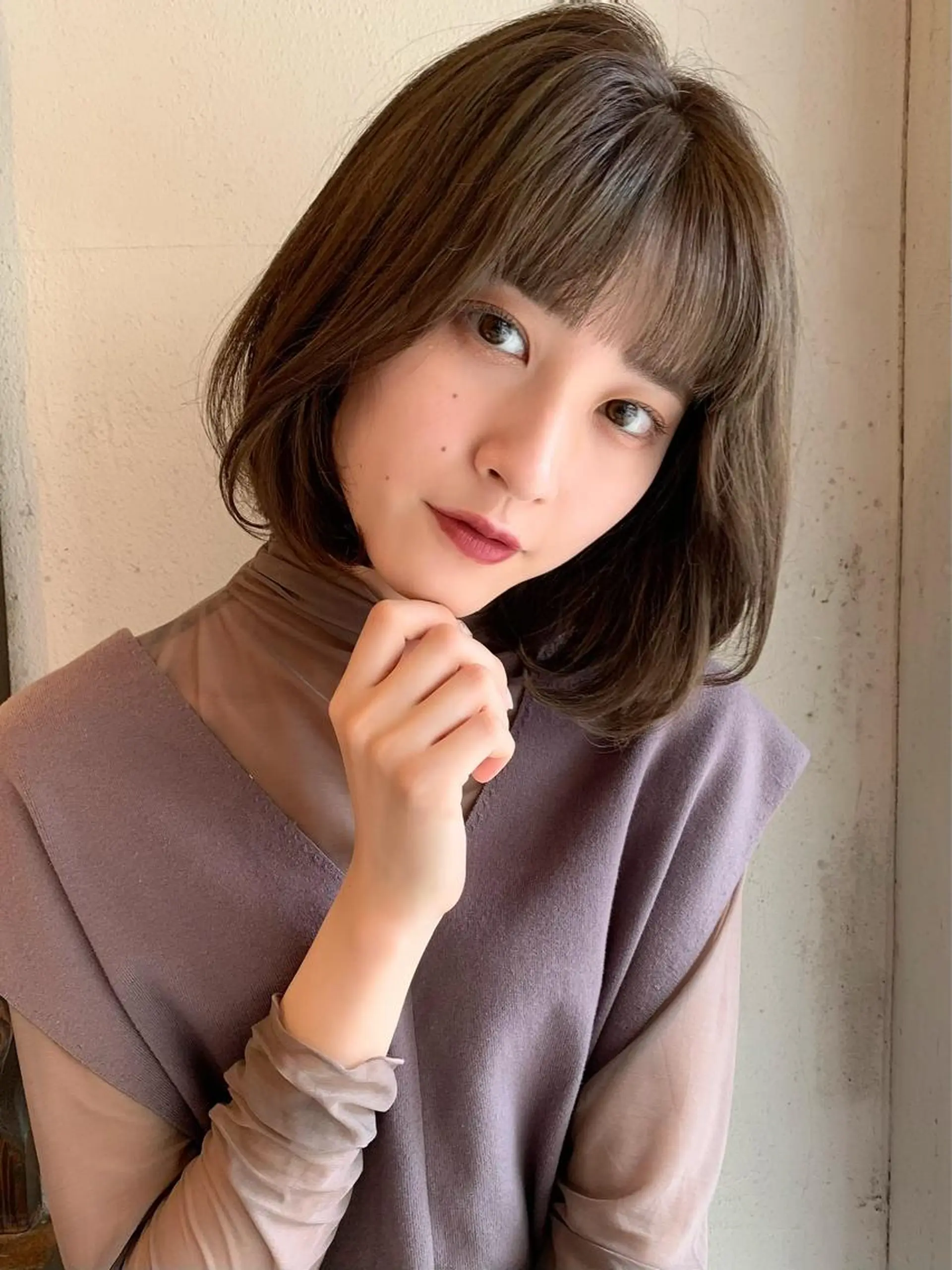 ショート カラー 透明感/オリーブ/ グレージュ/YUKAのヘアスタイル