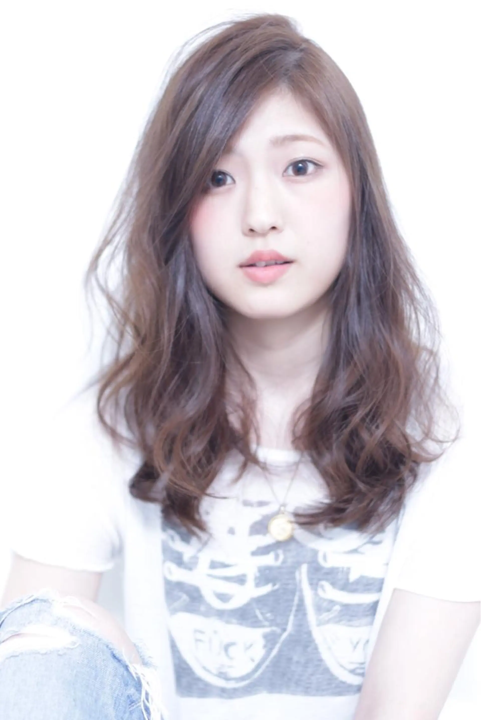 セミロング ロング カラー ヘアアレンジ 韓国♡ハイライト ♡YURIのヘアスタイル