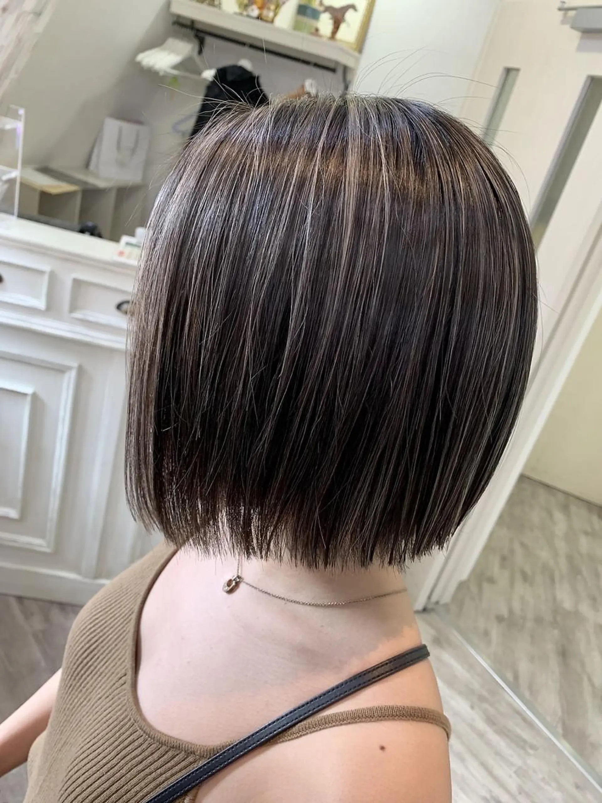 ショート カラー ベージュカラー ハイライトカラー ハイライト ヘアカラー トリートメント 髪質改善/艶髪💎 ウエキ リカのヘアスタイル