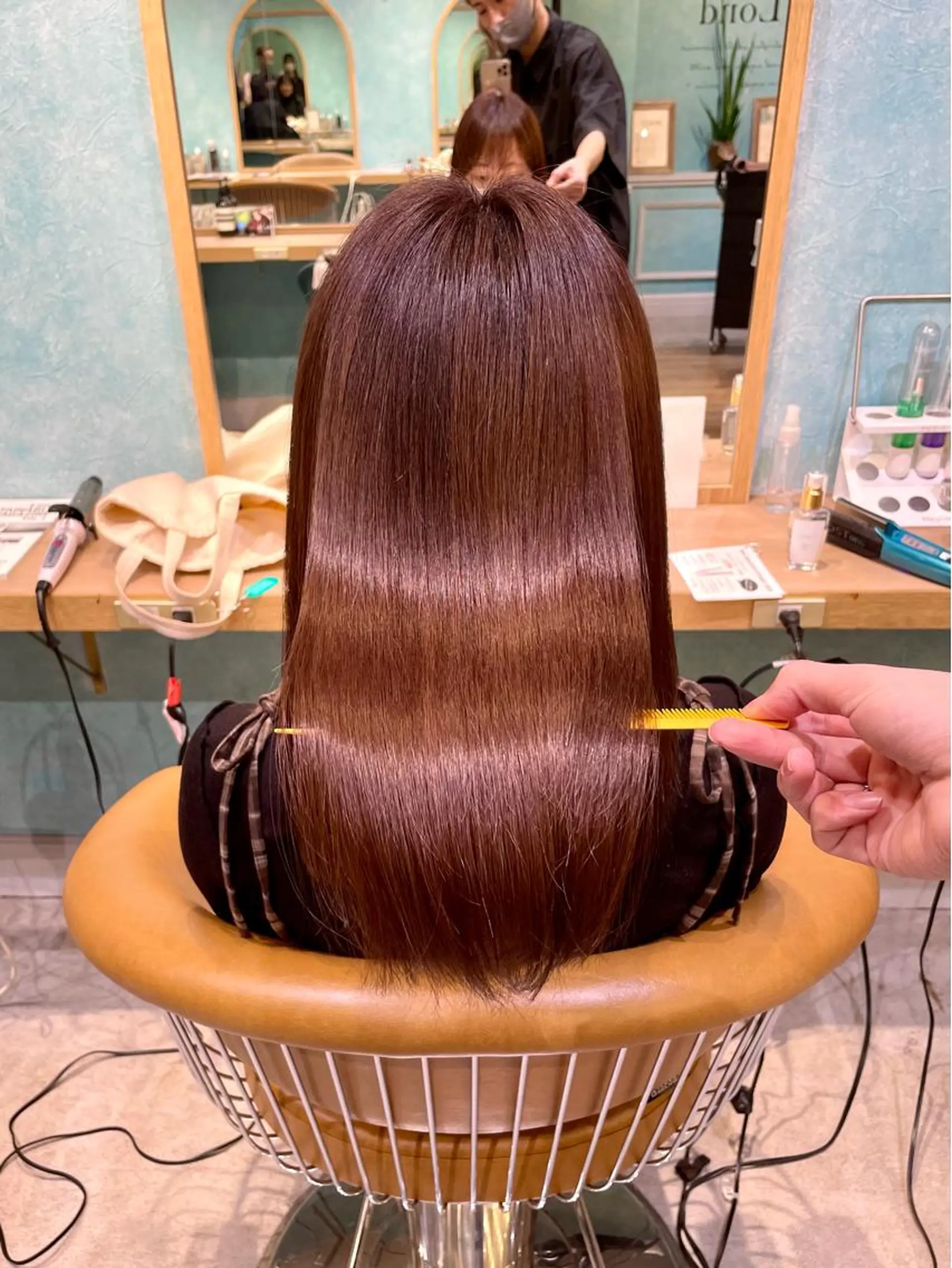 ミディアム 縮毛矯正 髪質改善 韓国風レイヤー 吉田のヘアスタイル