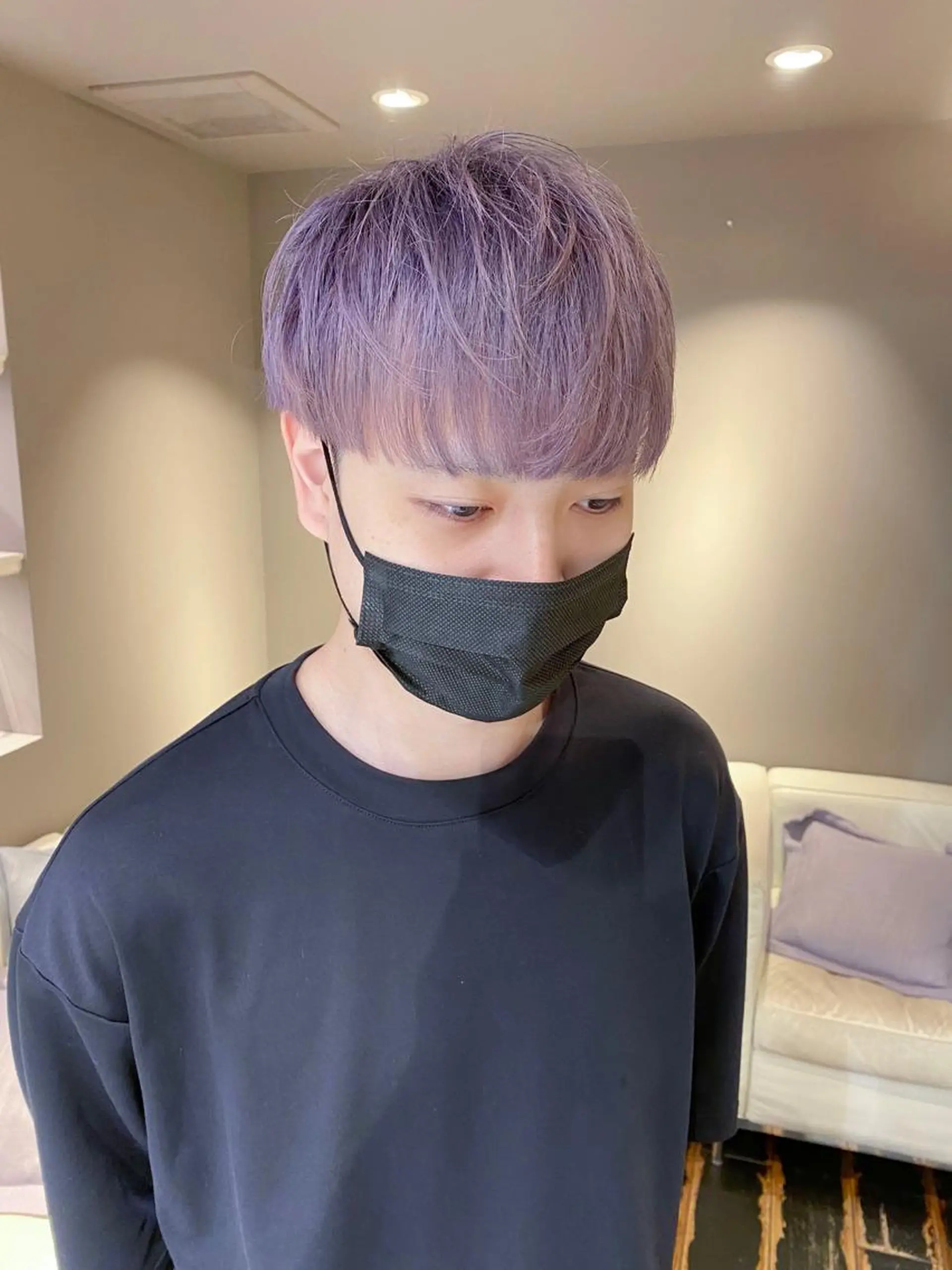 ショート カラー 切りっぱなしボブ レイヤー/縮毛矯正のヘアスタイル