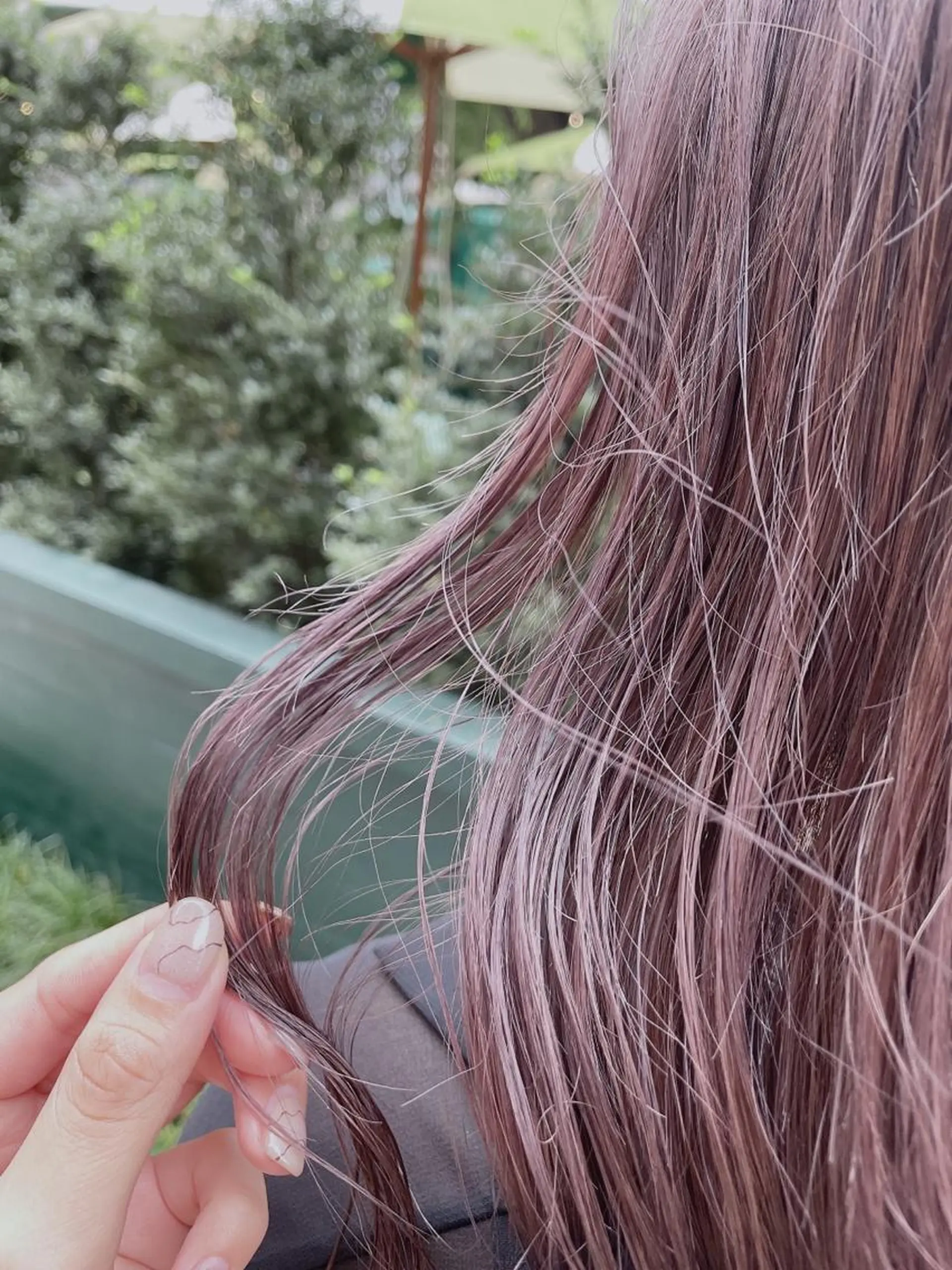 ロング カラー ブリーチ ブラウンカラー パープルカラー ヘアカラー トリートメント 🦖鶴岡 香純🦖のヘアスタイル