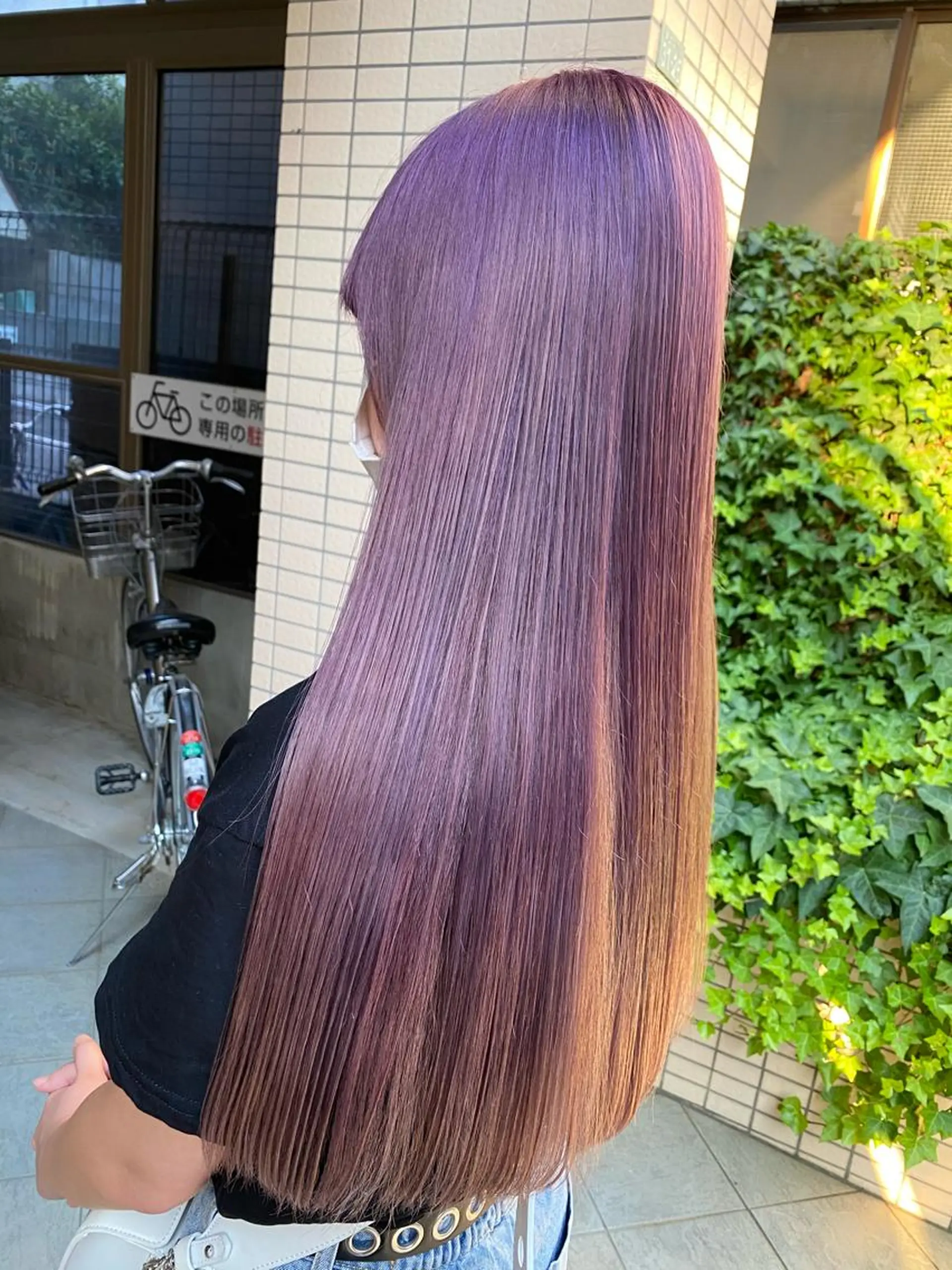 セミロング ピンクラベンダー ヘアカラー トリートメント 奥井 将希のヘアスタイル