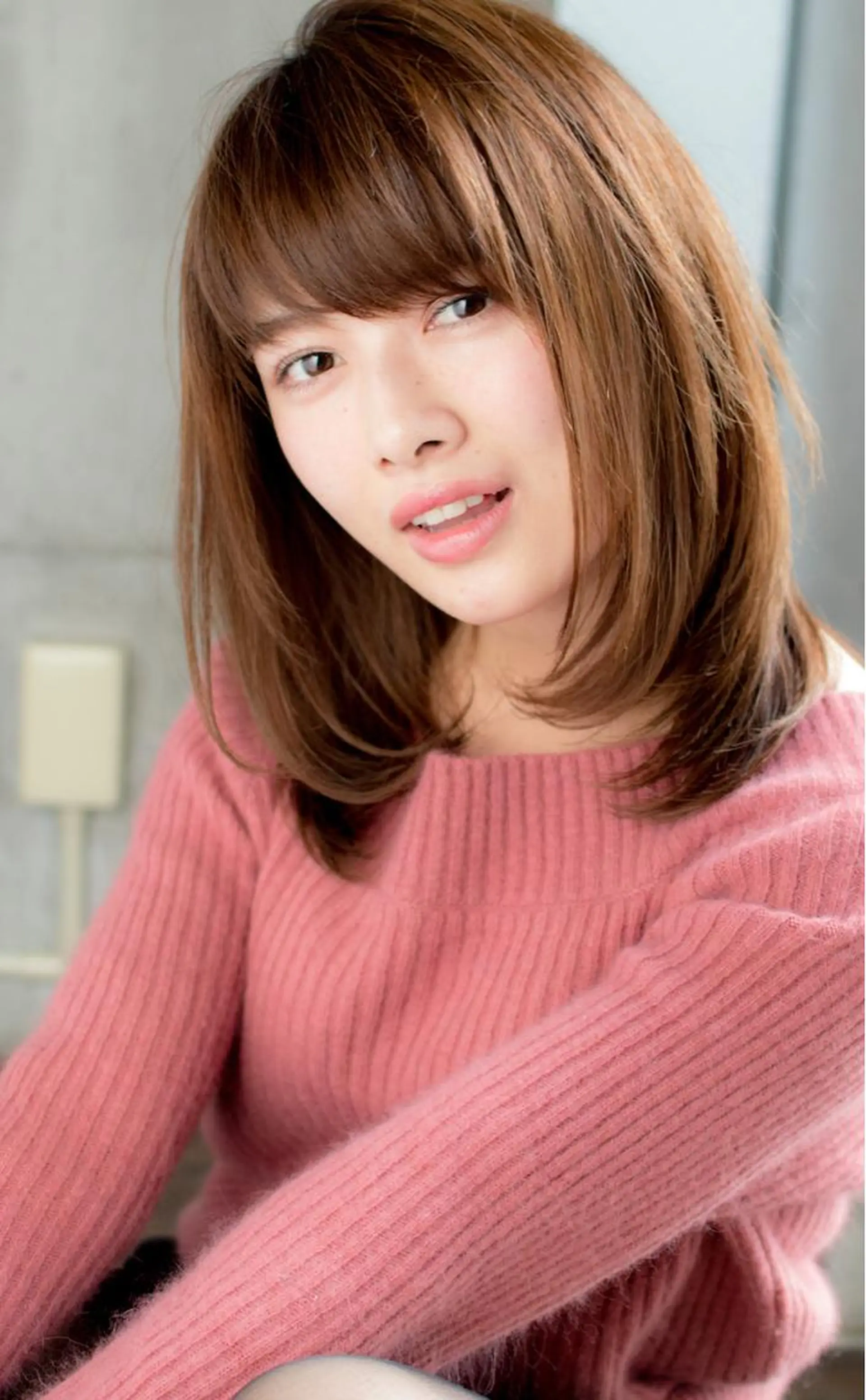 ミディアム セミロング ロング カラー 髪質改善、縮毛矯正 店長浅野太郎のヘアスタイル