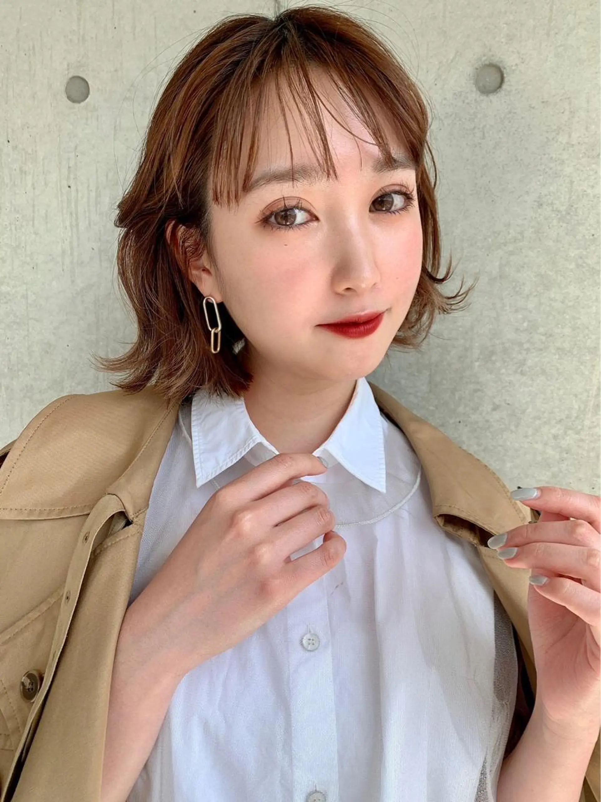 ミディアム カラー 赤み消し韓国ヘア レイヤー縮毛🤍渡邉のヘアスタイル