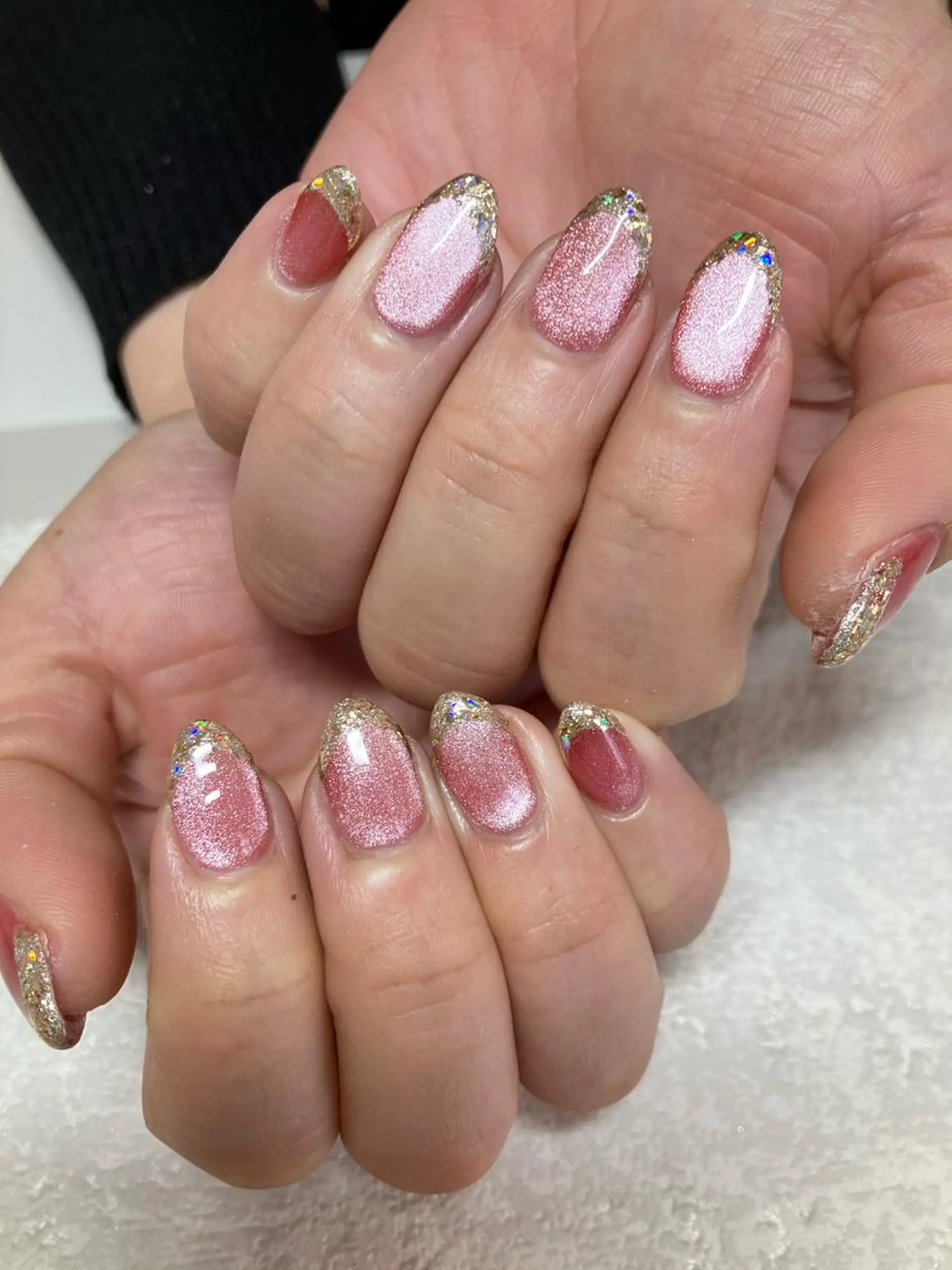 ネイル フレンチネイル ガラスフレンチ マグネットネイル m'sNail 福岡西区 ネイルのネイルデザイン