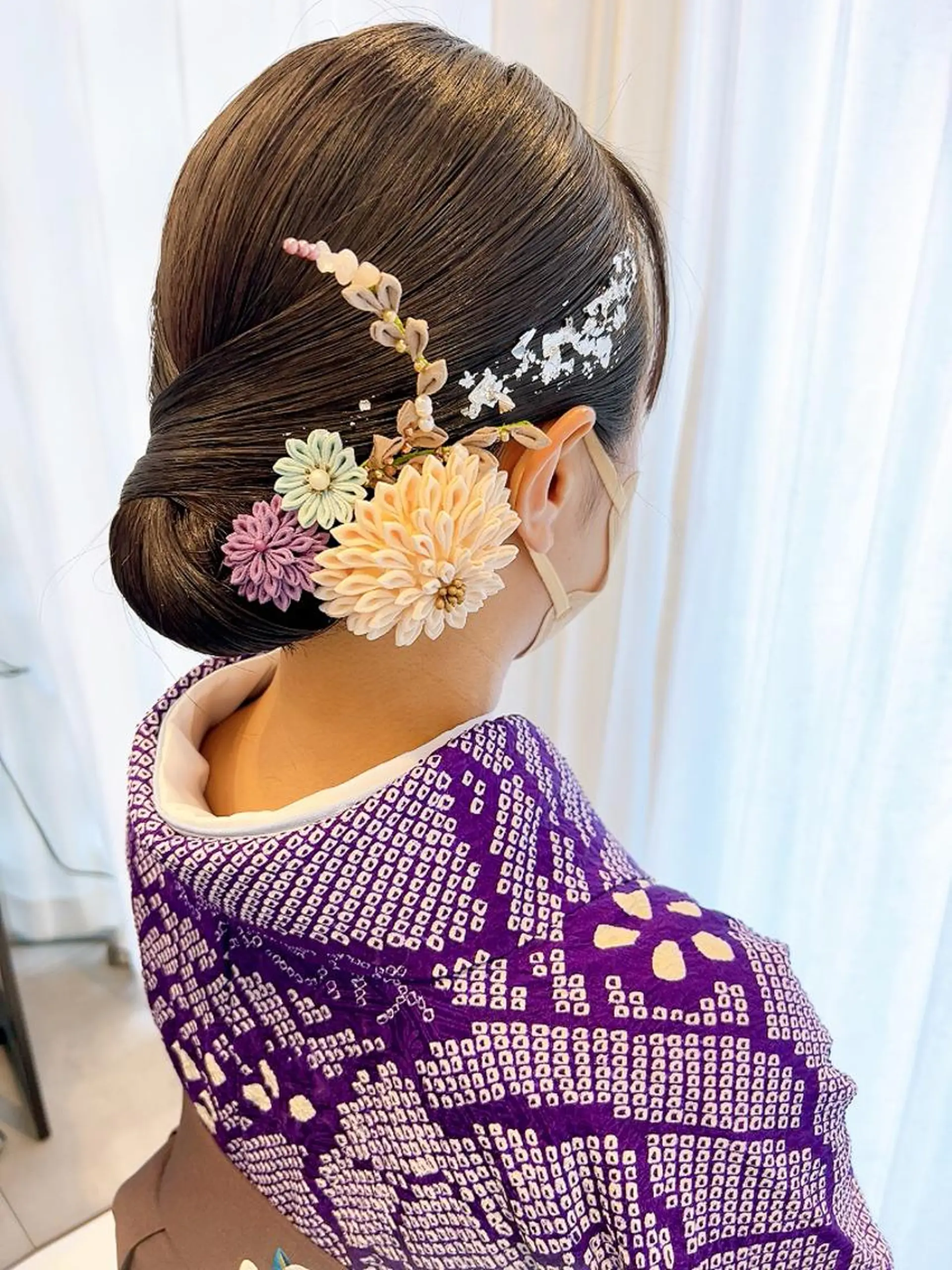 セミロング ヘアアレンジ 髪飾り ヘアセット 池田 みのりのヘアスタイル