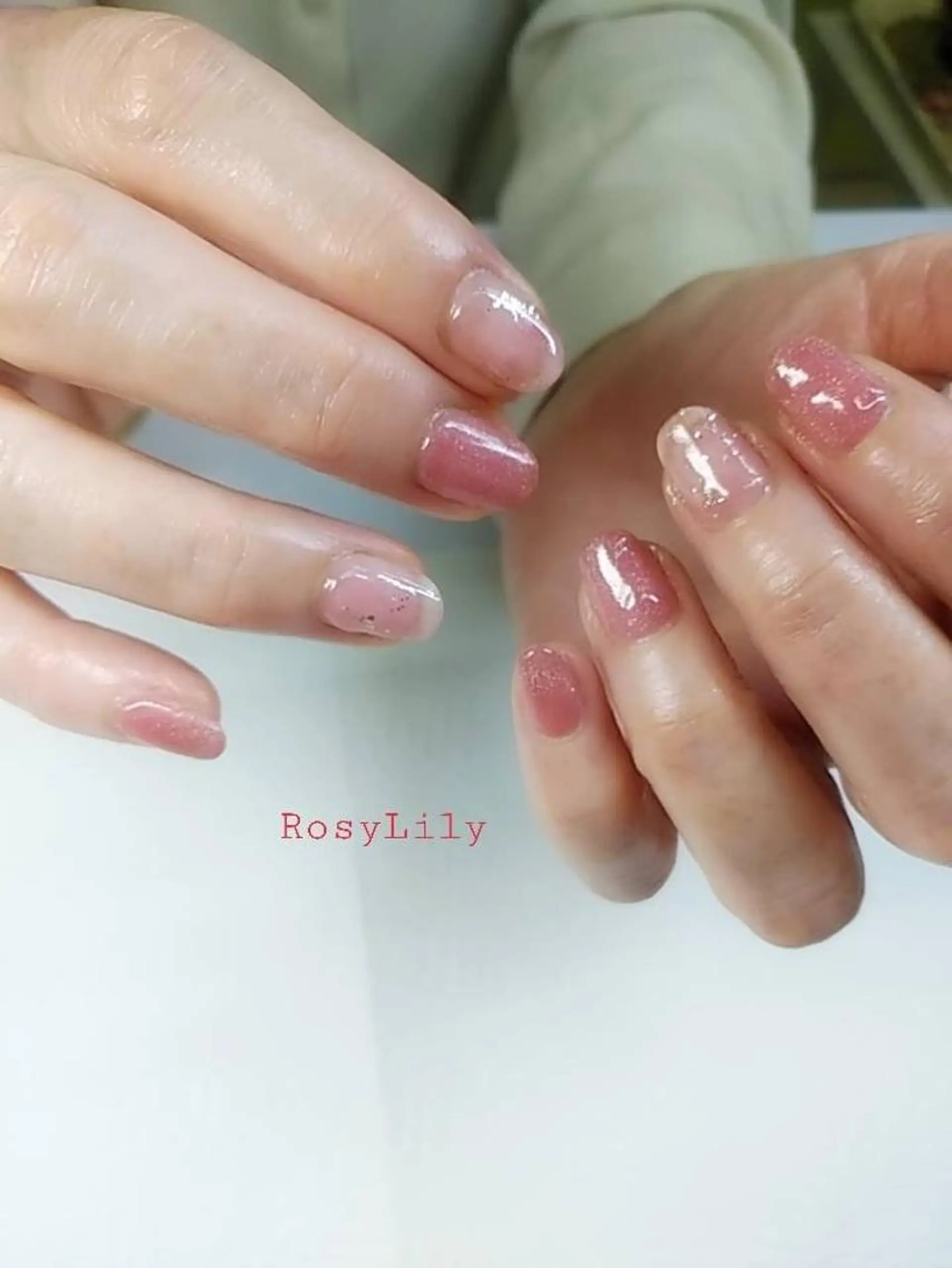 ネイル ワンカラーネイル ピンク ハンドネイル ハンドケア プライベートサロン Rosy Lilyのネイルデザイン