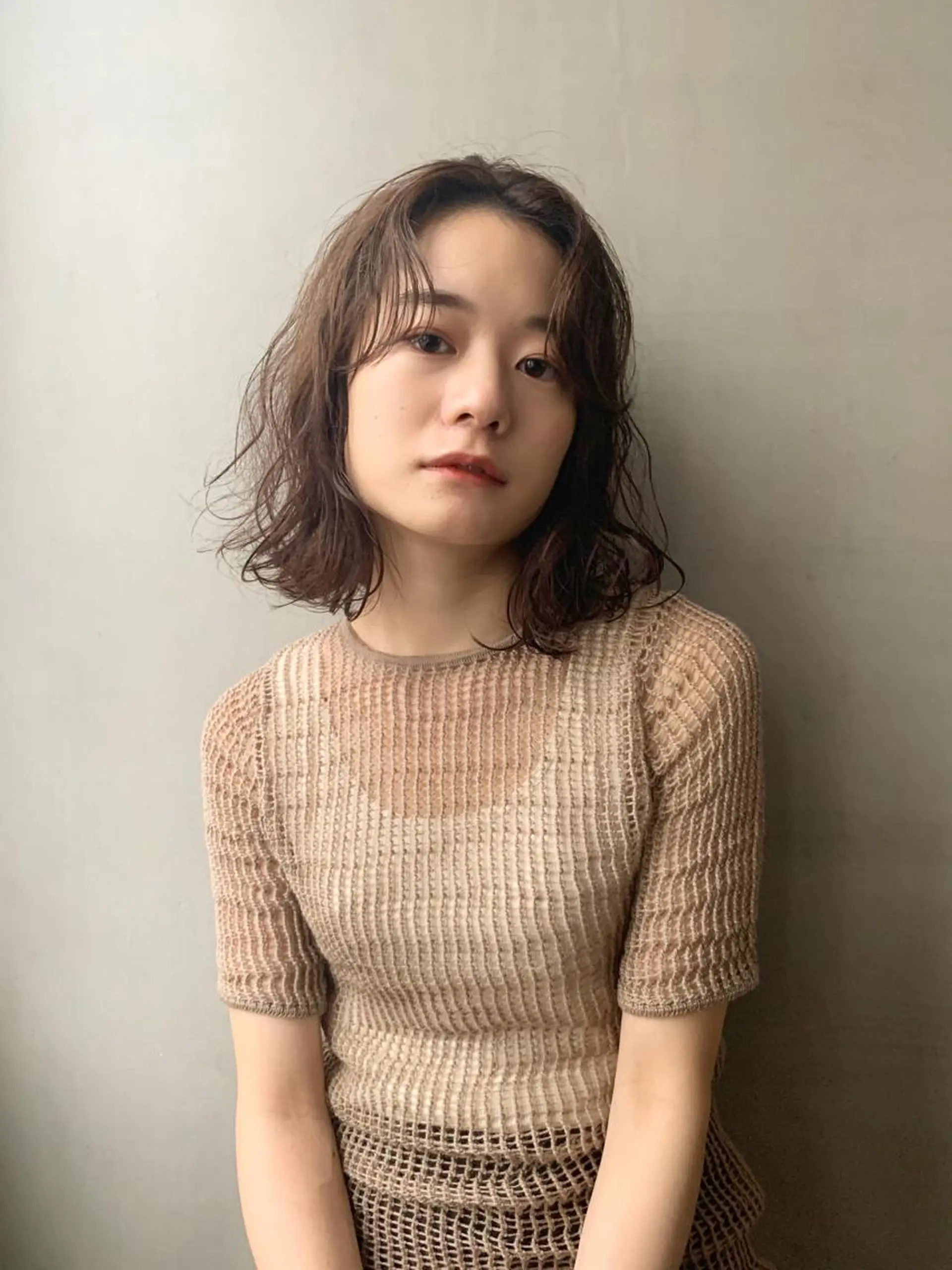 ミディアム カラー パーマ ヘアアレンジ メンズ キッズ ネイル マツエク・マツパ ベージュカラー ブラウンカラー ブラウンベージュ カラーマツエク ボブ ウルフレイヤーカット /チヒロのヘアスタイル