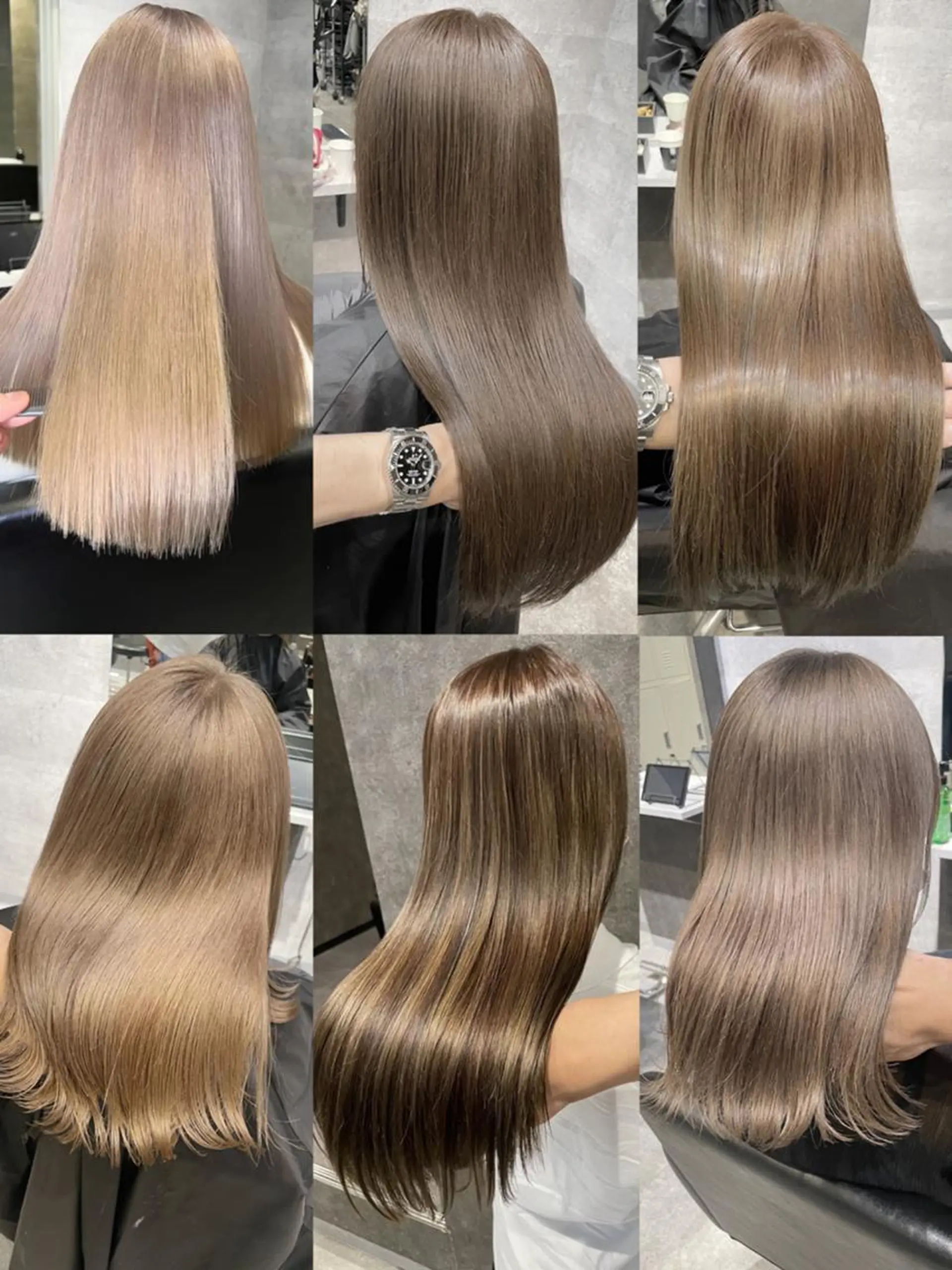 ミディアム 外国人風カラー ハイライト 髪質改善 似合わせカット トリートメント カット ヘアカラー トリートメント ＿WHITE鳳店 アンダーバーホワイトのヘアスタイル