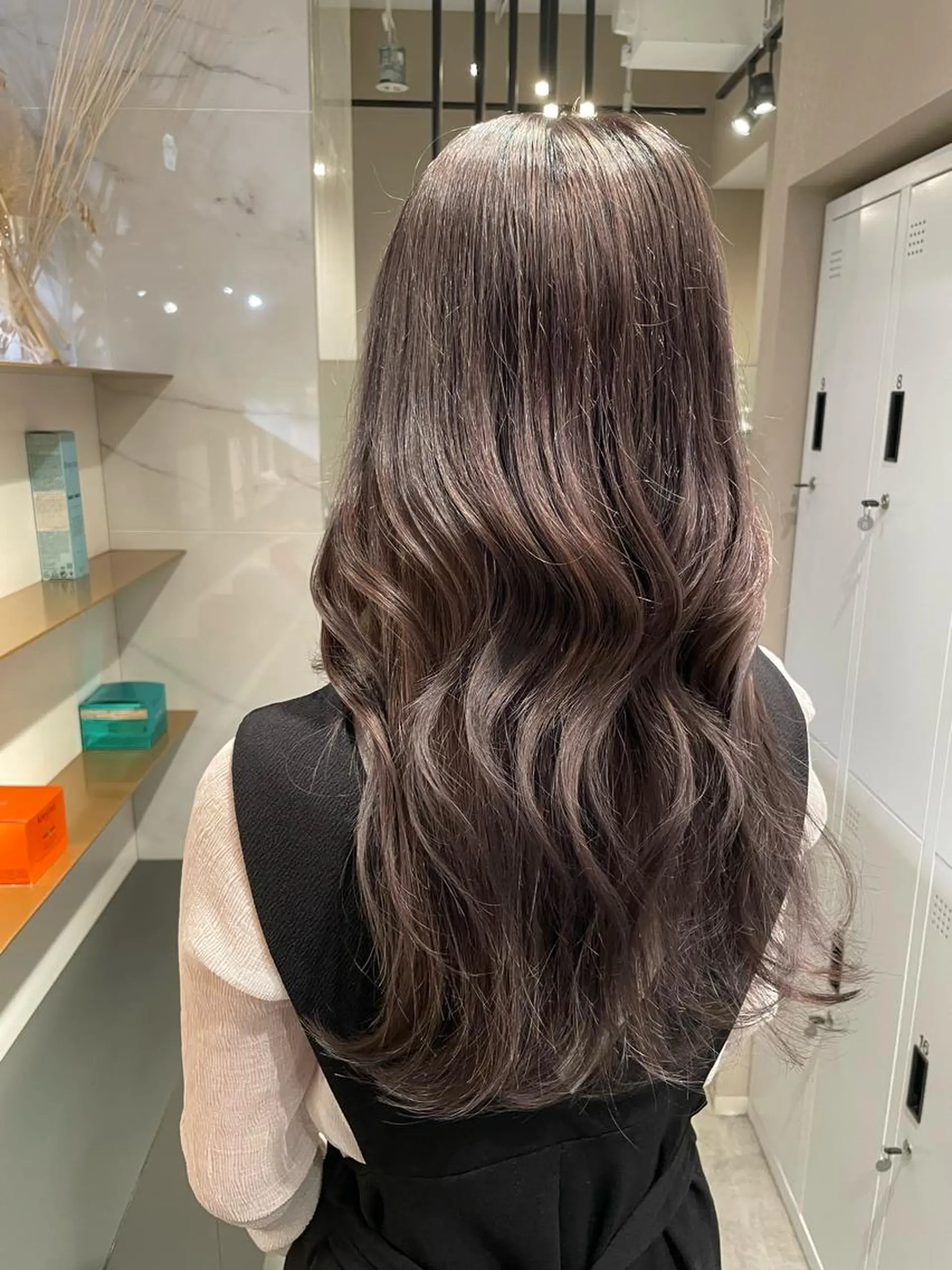 ロング カラー ブリーチ 透明感カラー ダブルカラー グレージュ メンズ特化⚜️ 藤原あずさのヘアスタイル