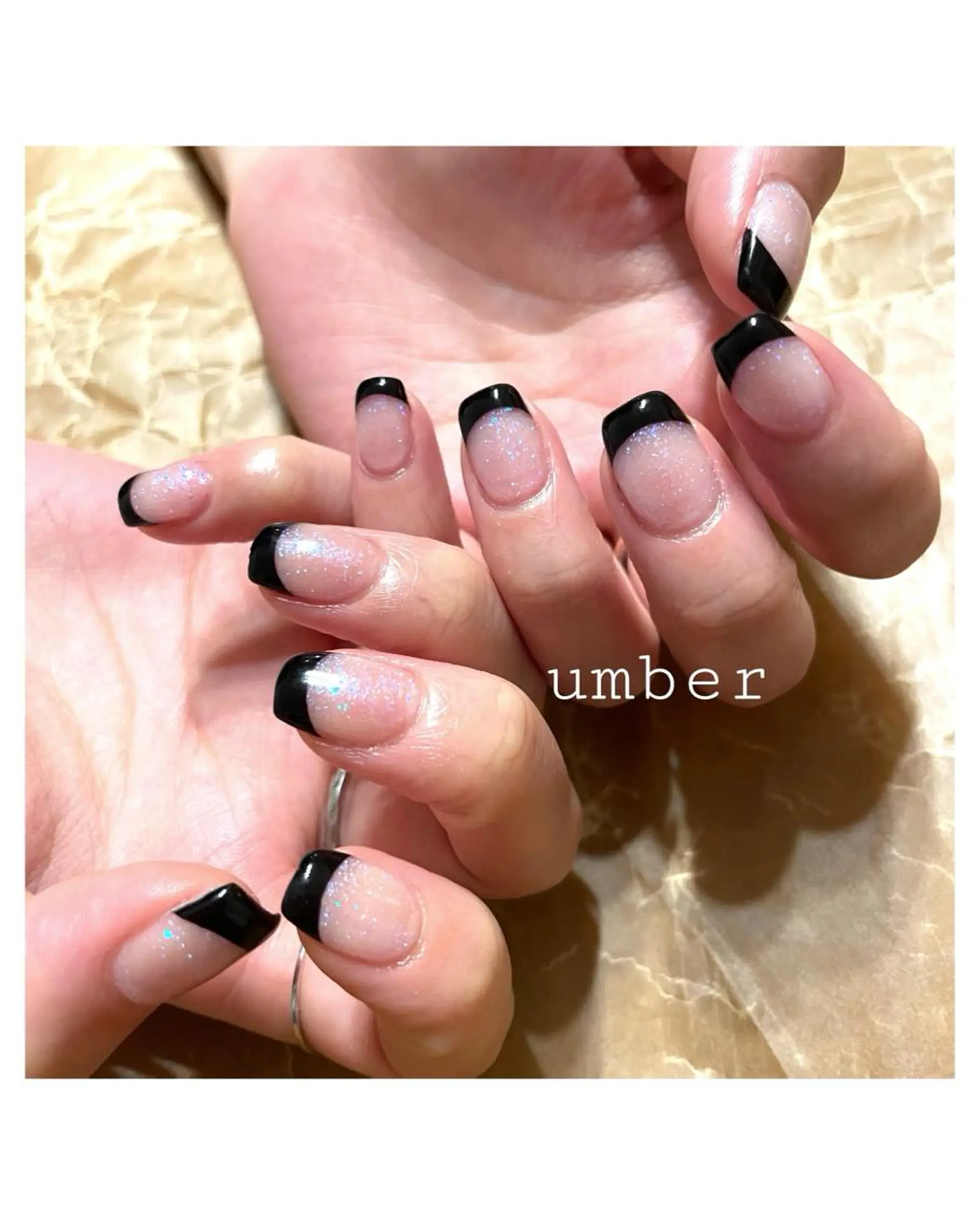 ネイル クリアネイル フラッシュネイル フットネイル フレンチネイル キラキラネイル ハンドネイル umber 三茶1分のネイルデザイン