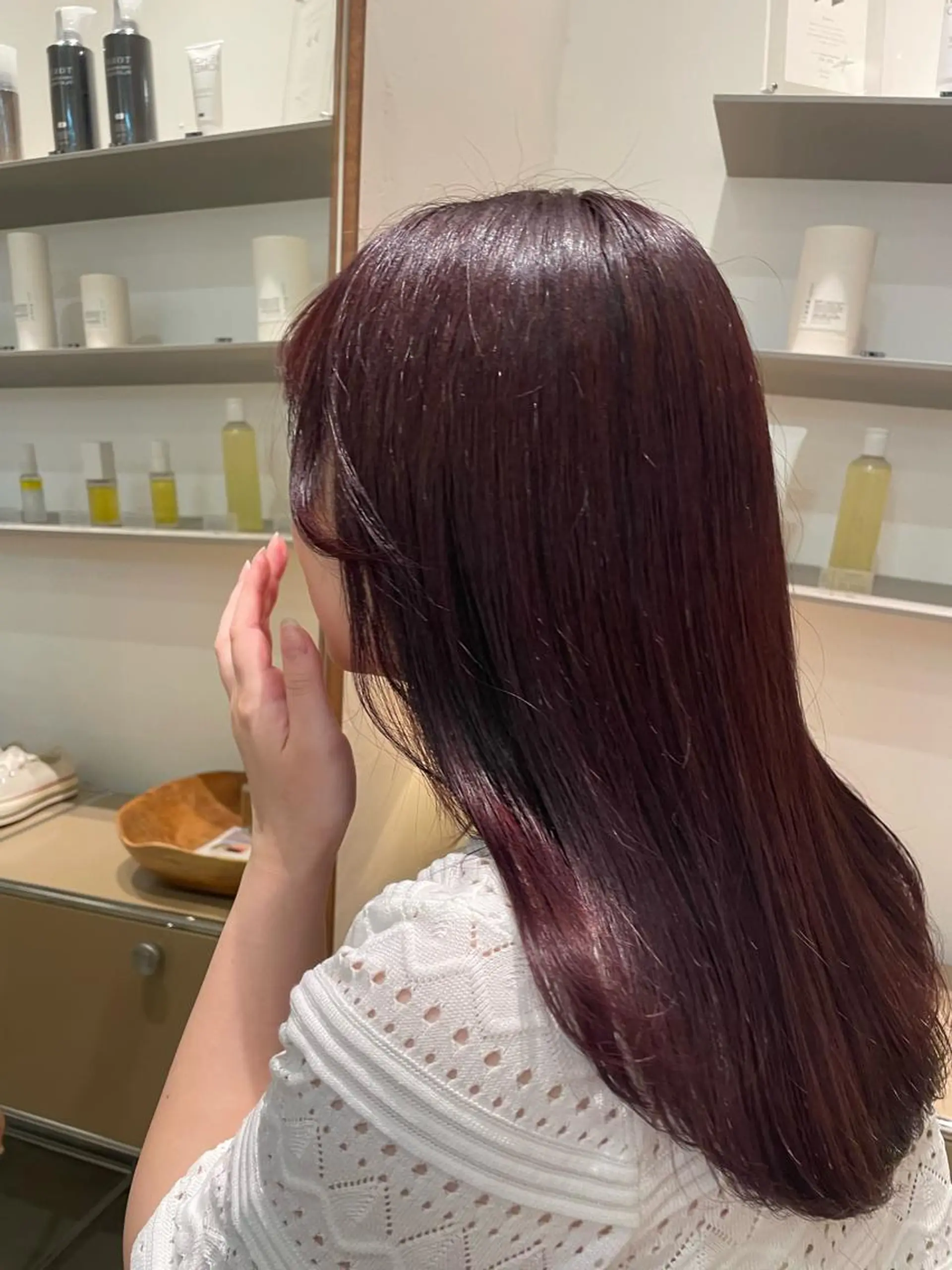 ロング カラー ブラウンカラー ピンクカラー ピンクブラウン HITOMI 福岡パーマのヘアスタイル