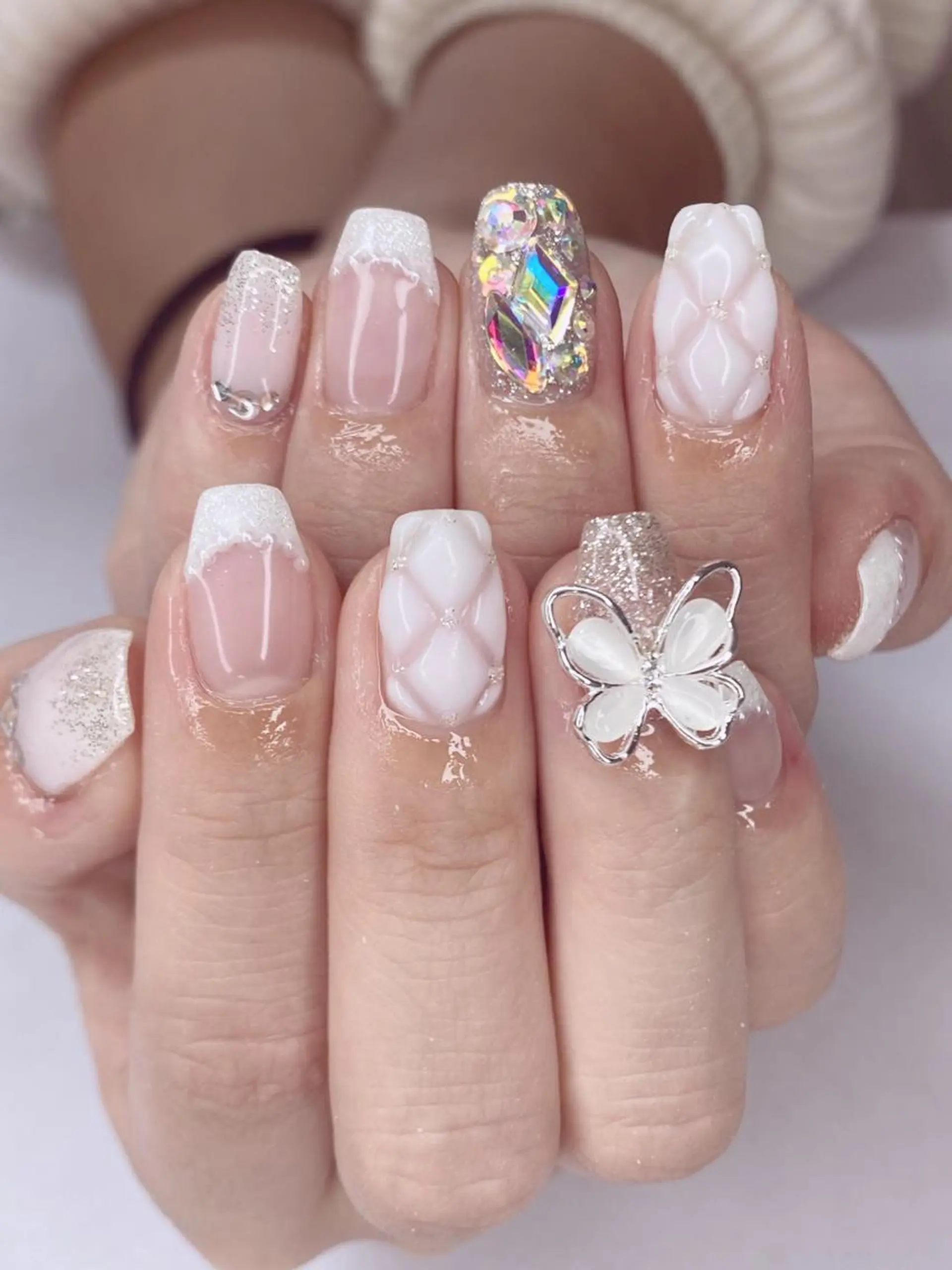 ネイル アートネイル オーロラネイル 桜ネイル クリアネイル ドット Ｎail Ｓalon ertiのネイルデザイン