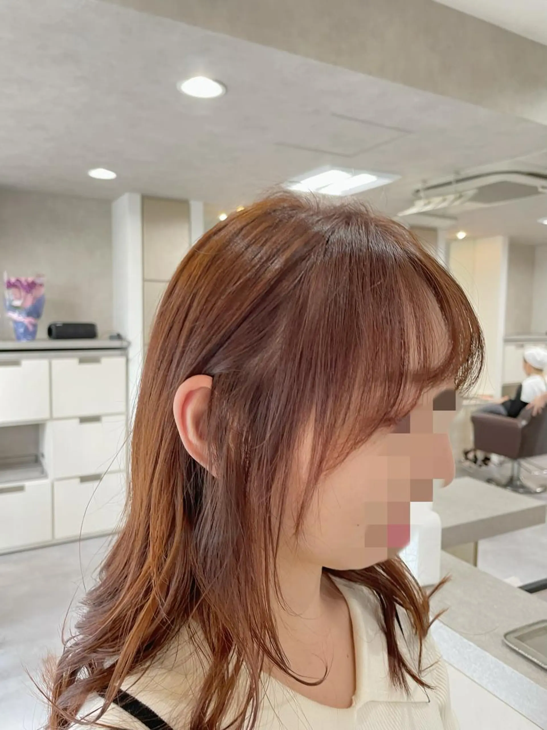 セミロング ヘアアレンジ 顔まわりレイヤー 顔周りカット 韓国風ヘア レイヤーカット 💎韓国カラー Giness坂下巧のヘアスタイル