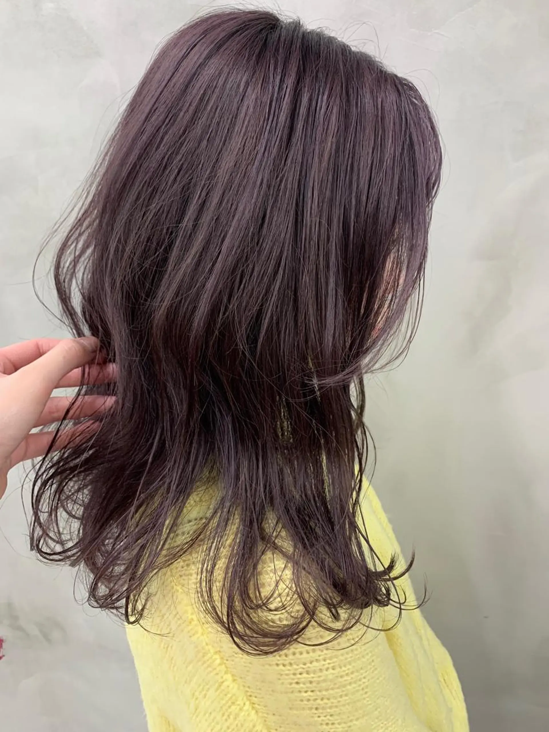 セミロング カラー グレージュ ラベンダーカラー ラベンダーグレージュ ラベンダーグレー 🐝 hachi🐝のヘアスタイル
