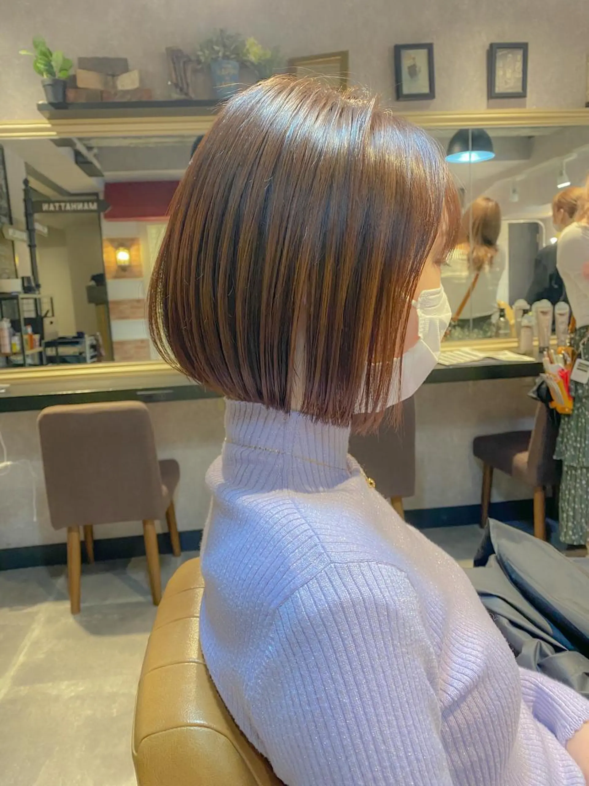 ショート カット ヘアカラー トリートメント ボブ/縮毛矯正 髪質改善/もえるのヘアスタイル