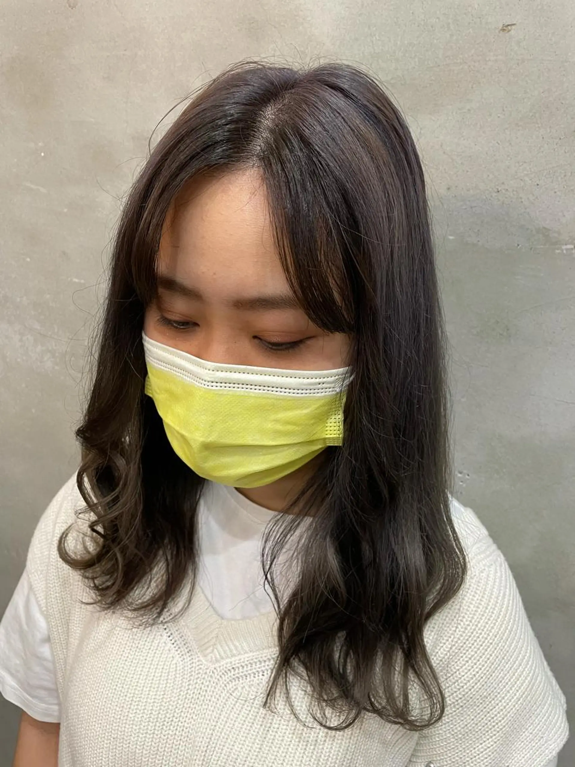 セミロング カラー デザインカラー ラベンダーカラー ラベンダーグレー ヘアカラー トリートメント 【ピンク/韓国ヘア/ ヘアセット】亜海のヘアスタイル