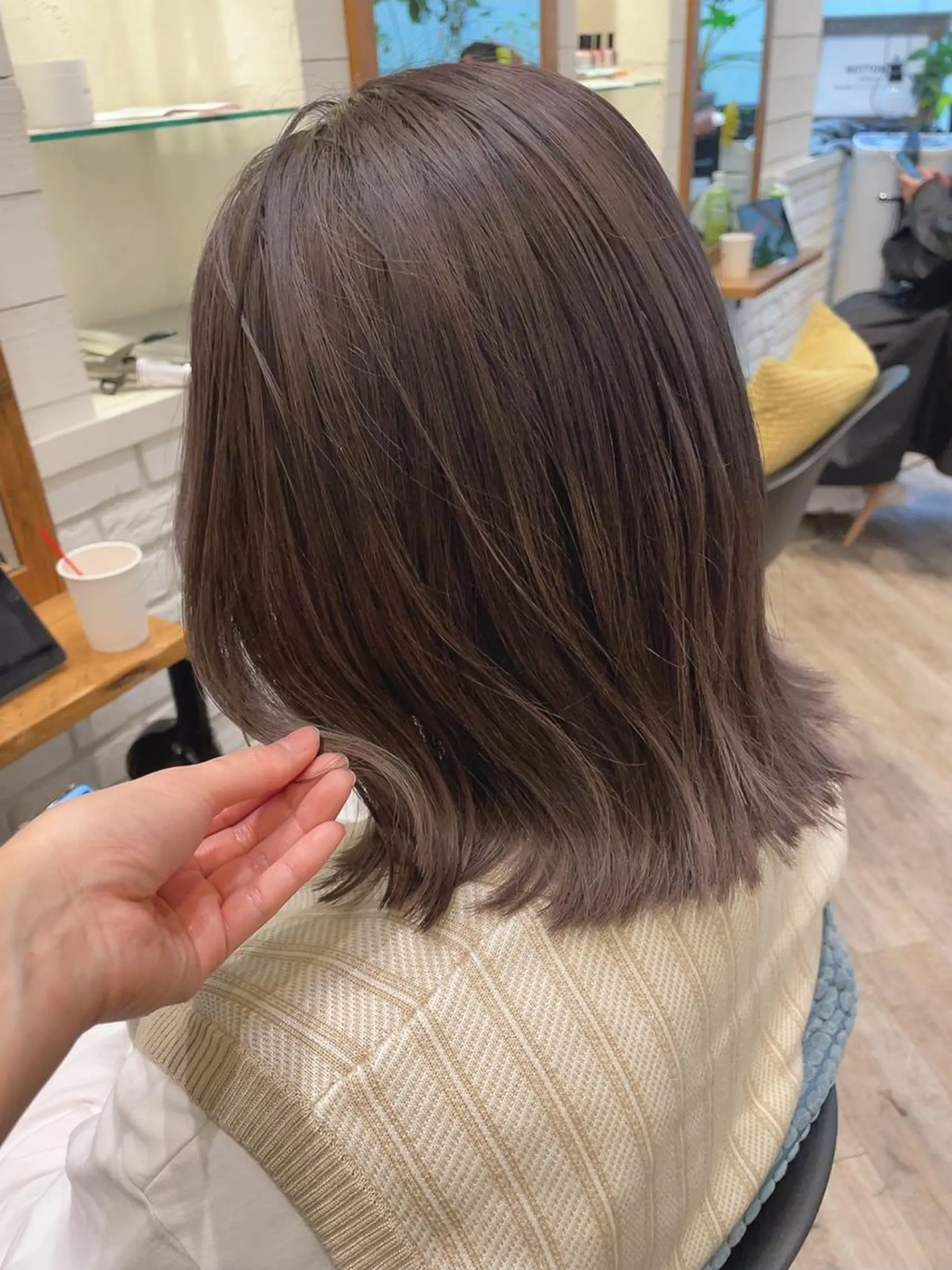 ミディアム ヘアカラー トリートメント ヘアセット ✨透明感ケアカラー✨ 長野ゆきなのヘアスタイル
