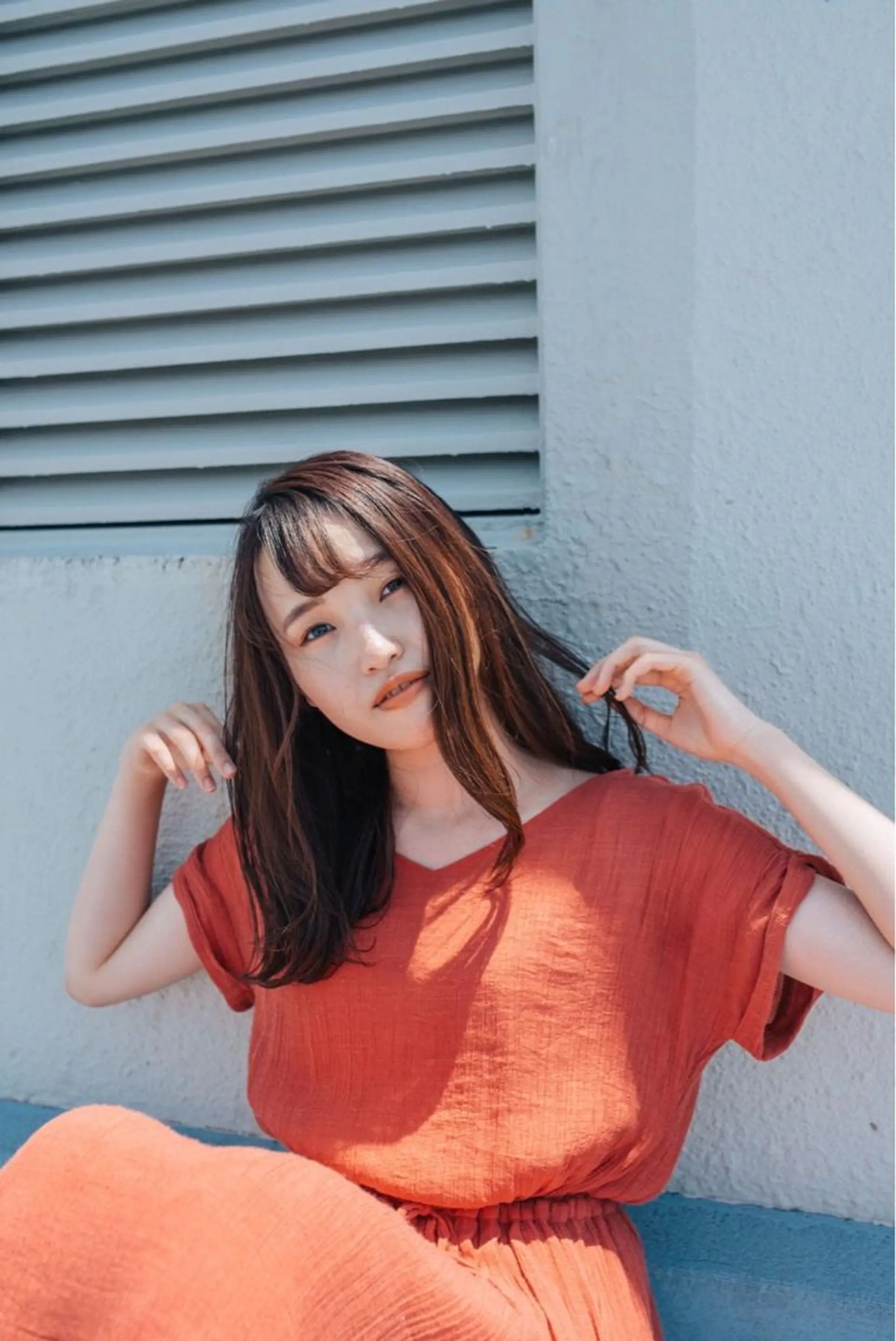 セミロング カラー 高浜 夕海のヘアスタイル