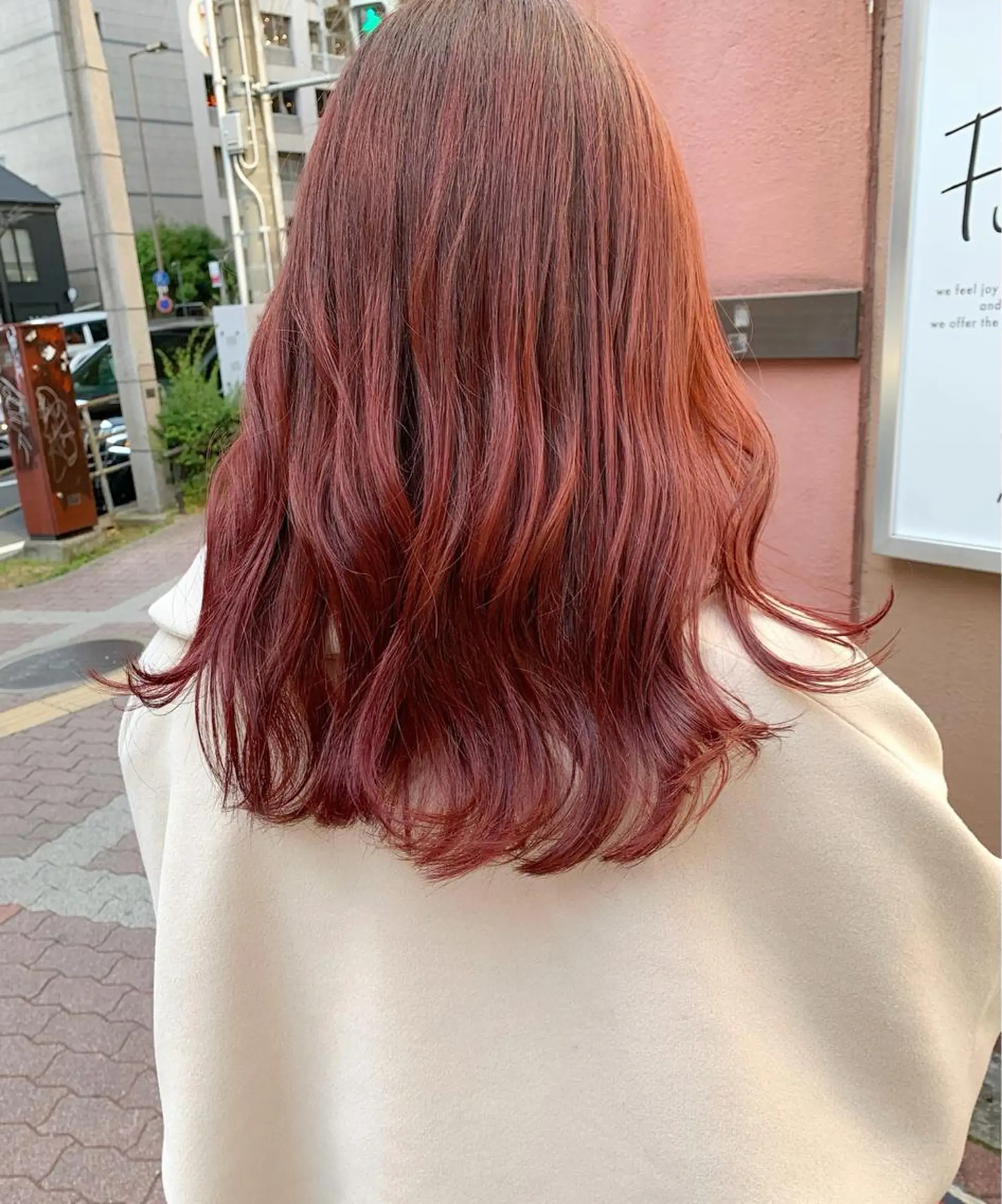 セミロング カラー ピンクカラー 樫原裕二/レイヤー カット/透明感カラーのヘアスタイル