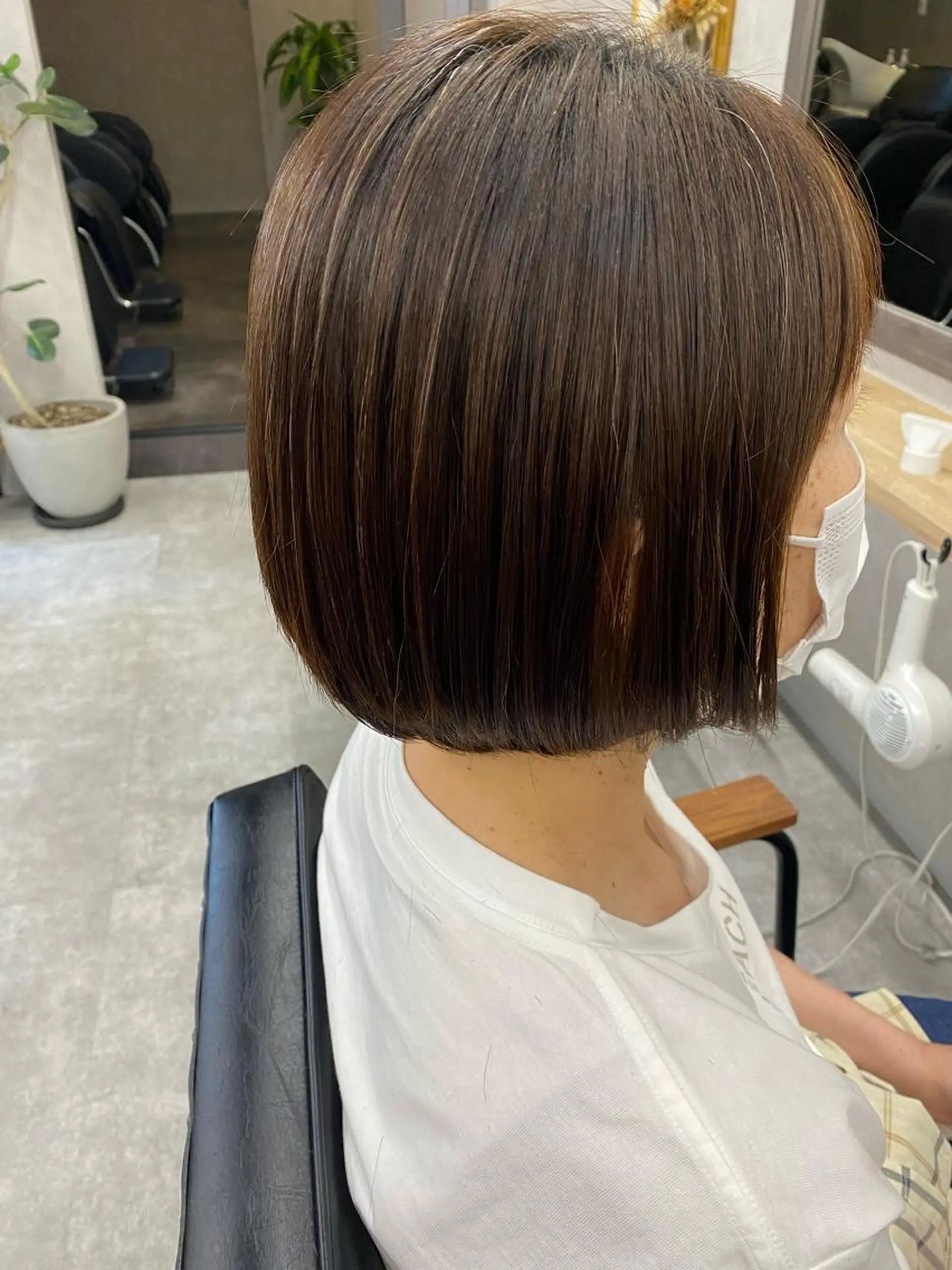 ミディアム パーマ 縮毛矯正 SHOTA 大人ショートのヘアスタイル