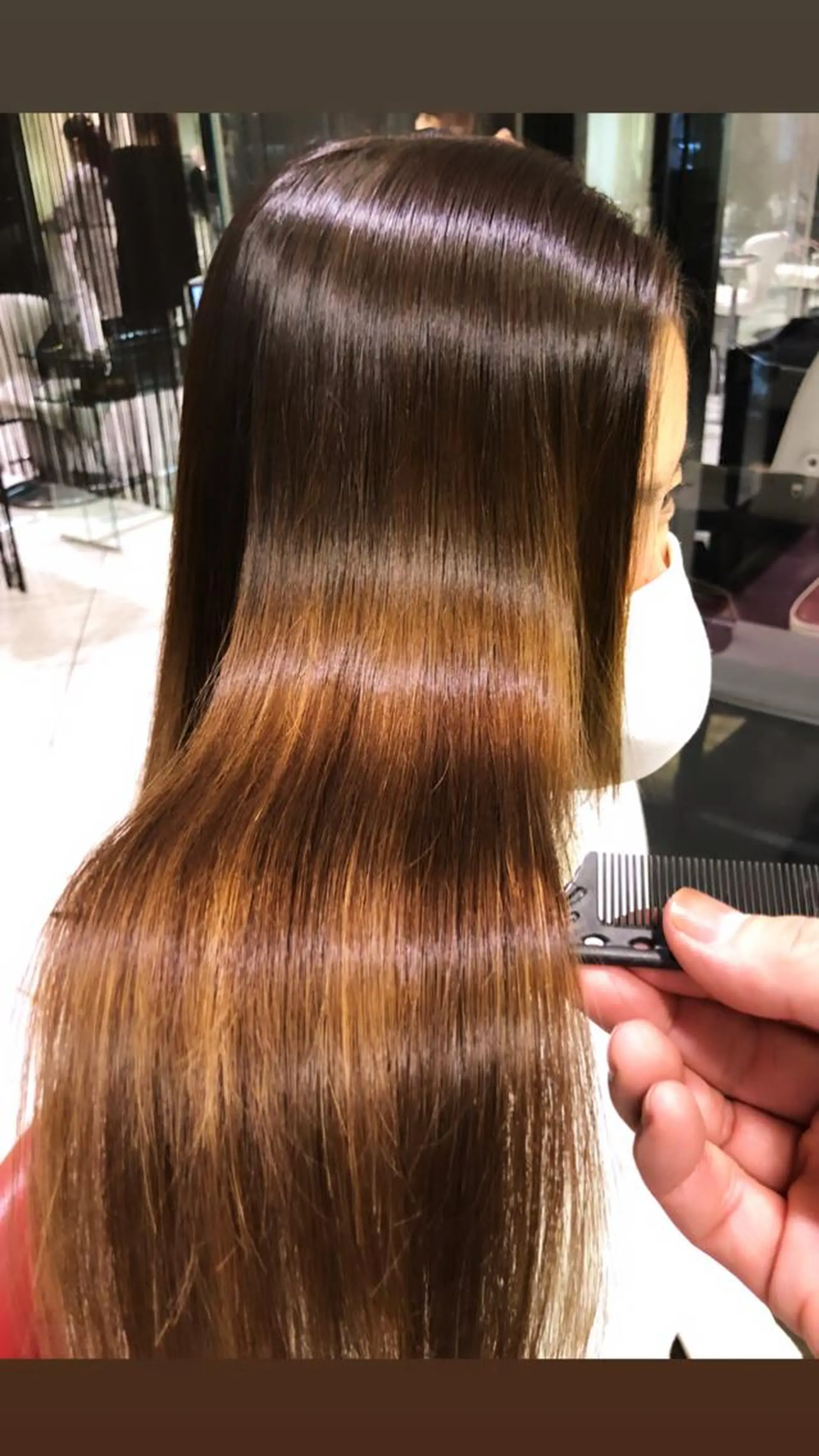 セミロング 縮毛矯正 トリートメント 圧倒的美髪ストレート ツダケイタロウのヘアスタイル