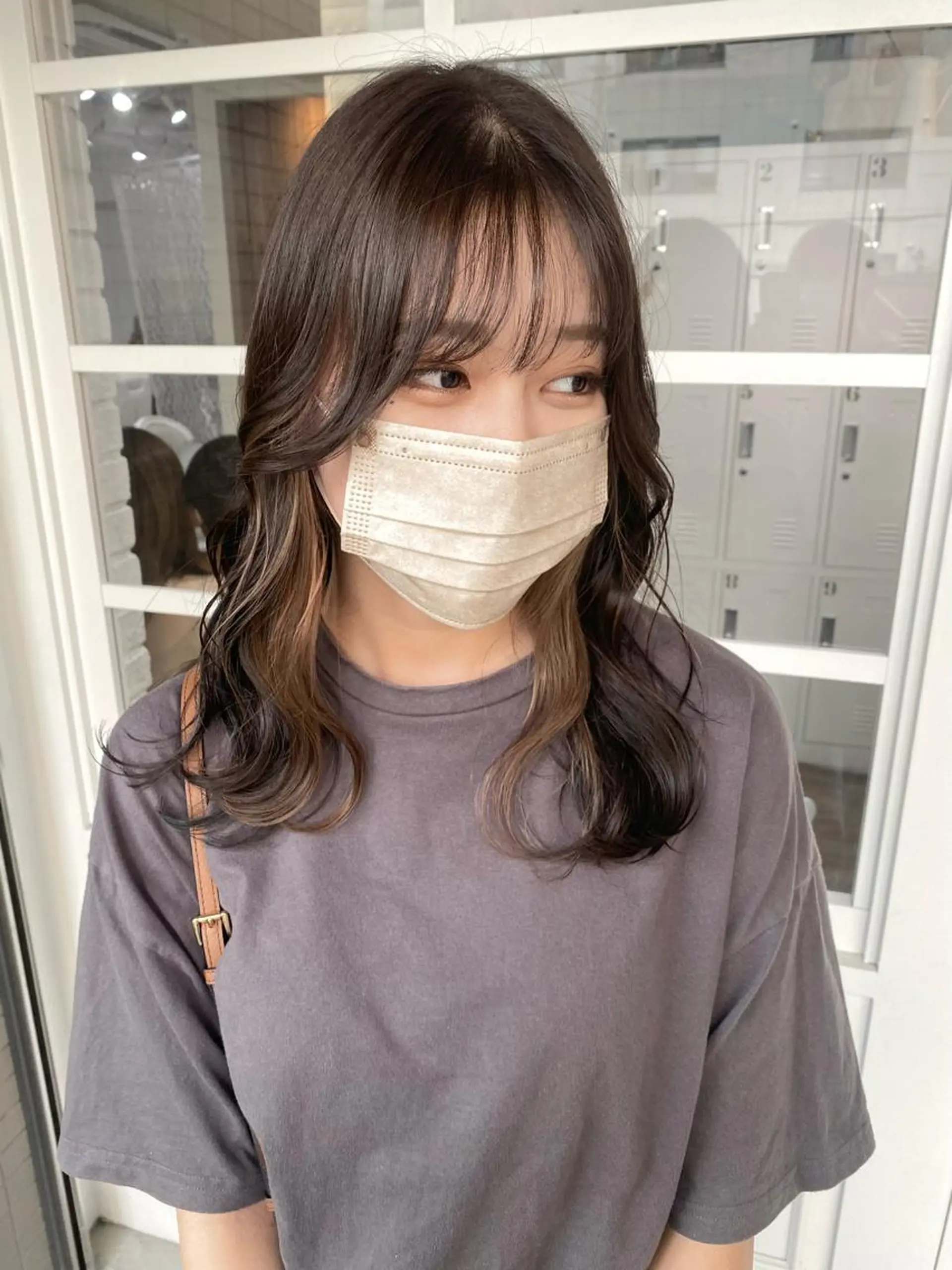 セミロング カラー 韓国×髪質改善カラー 💎hinaのヘアスタイル