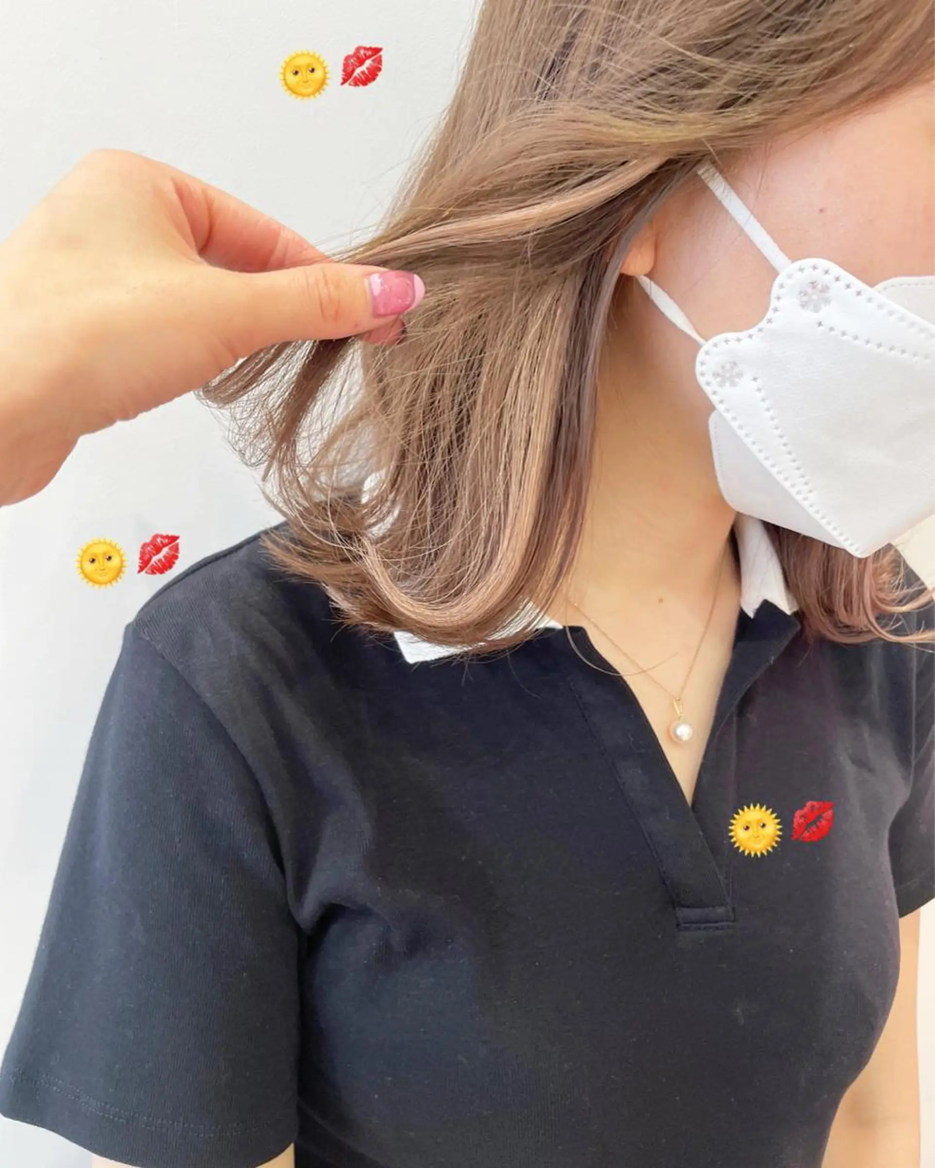 ミディアム カラー シールエクステ ブラウンカラー ピンクカラー エクステ 新宿駅近♡個室 ♡関口三都季🌜のヘアスタイル