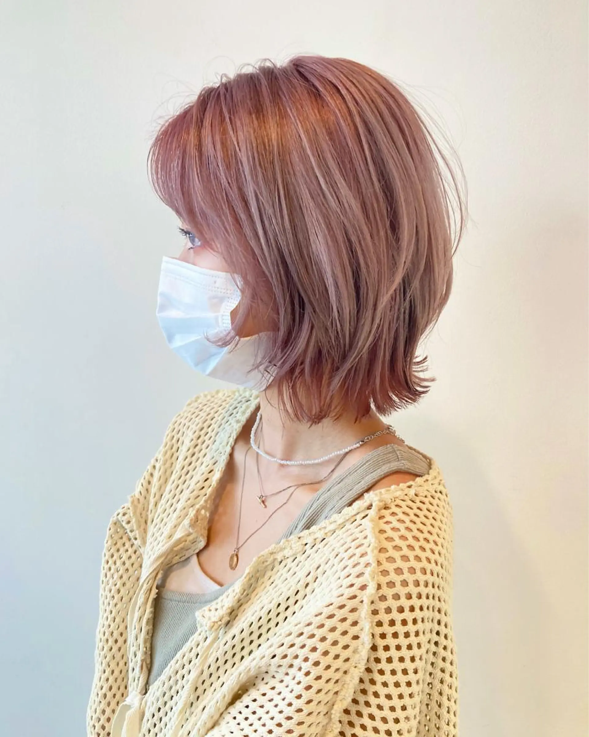 ショート カラー ピンクカラー カット パーマ トリートメント 村本 千優のヘアスタイル