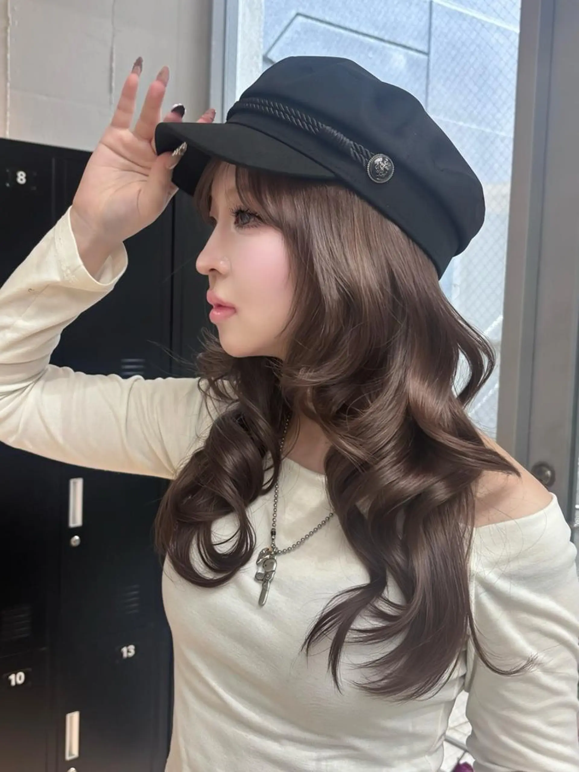 カラー ロング アッシュ アッシュブラウン ブラウンカラー ダブルカラー ヘアカラー 韓国ヘア💖Wカラー 💖透明感カラー💖のヘアスタイル