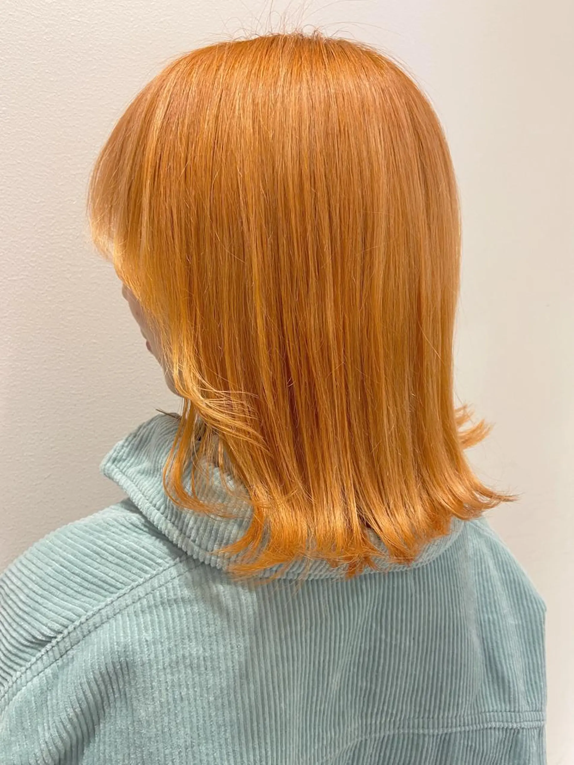 ミディアム カラー ヘアアレンジ オレンジ 韓国風ヘア 天神レイヤーカット No.1💖マユカのヘアスタイル